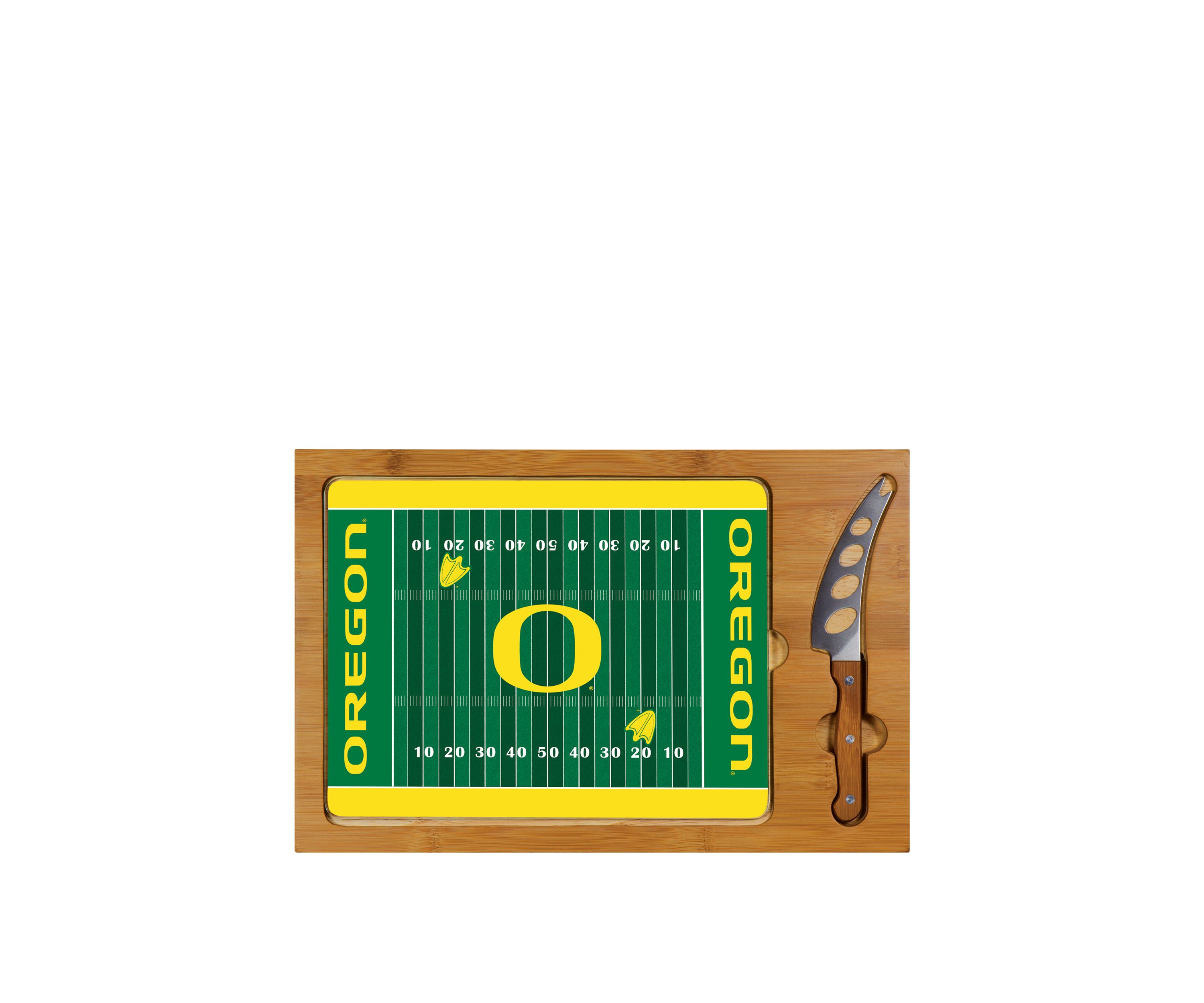 NCAA Oregon Ducks Icon Glass Top Cutting Board & Knife Set