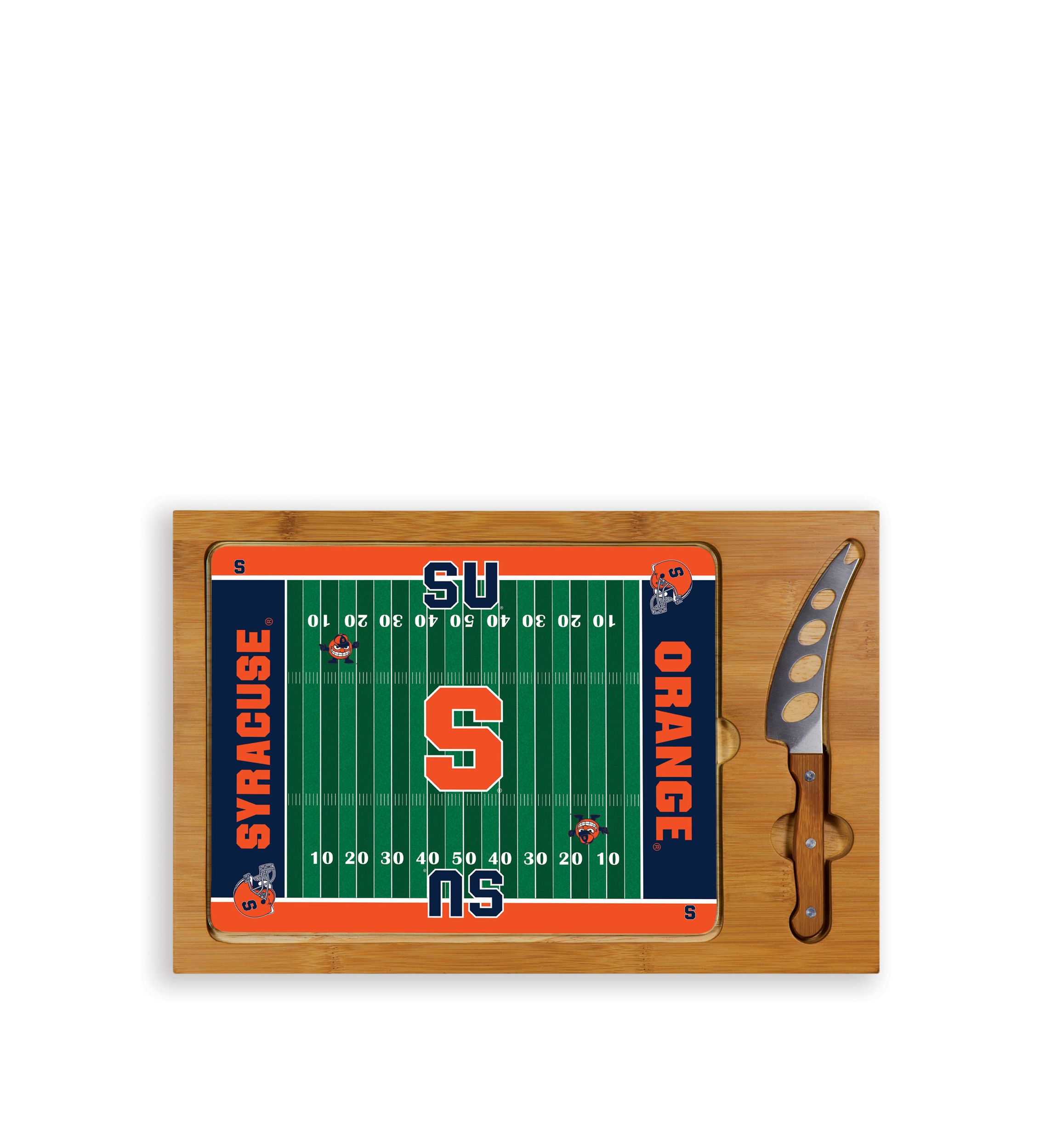 NCAA Syracuse Orange Icon Glass Top Cutting Board & Knife Set