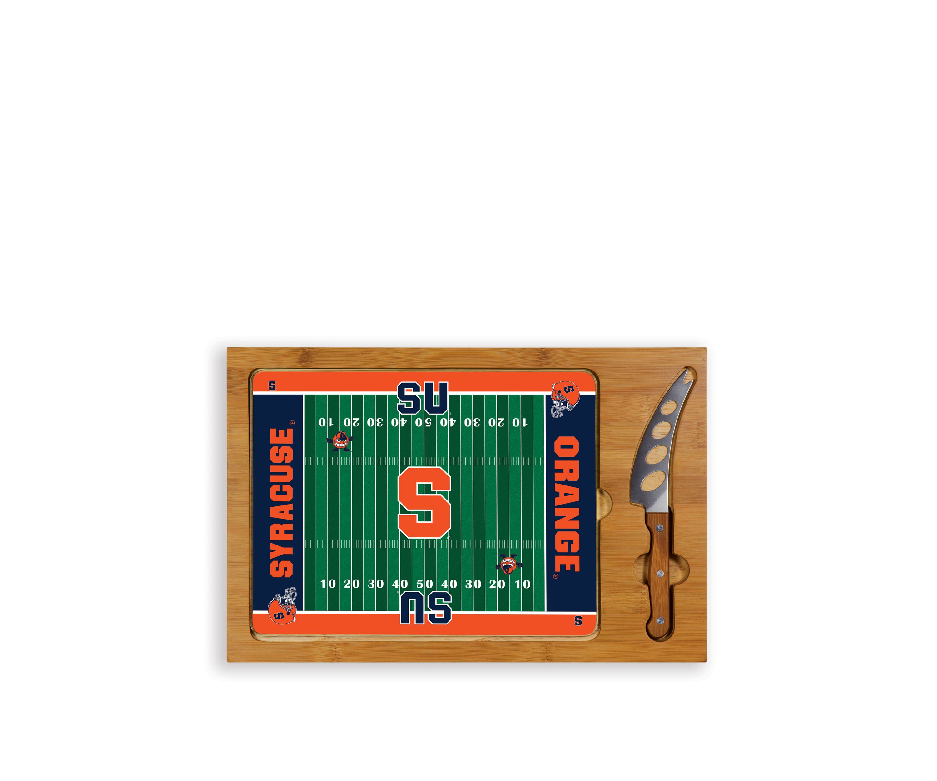 NCAA Syracuse Orange Icon Glass Top Cutting Board & Knife Set