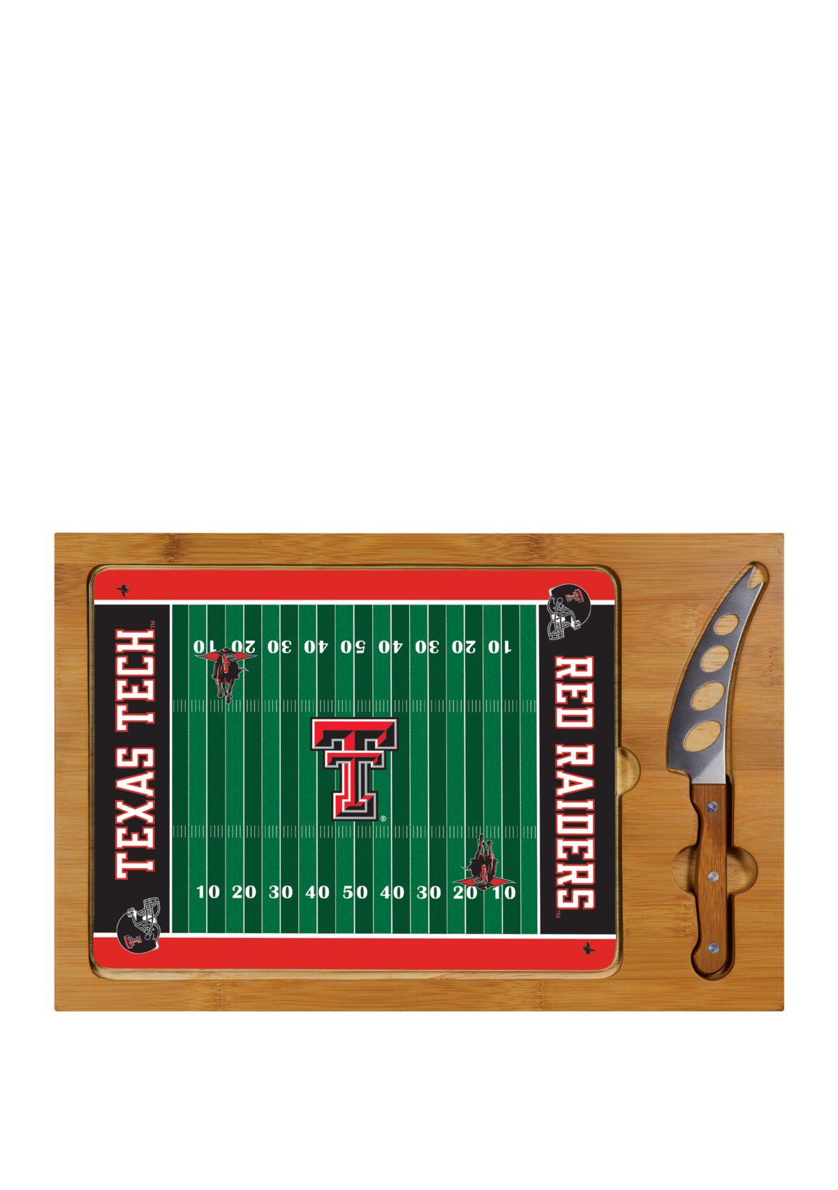 NCAA Texas Tech Red Raiders Icon Glass Top Cutting Board & Knife Set
