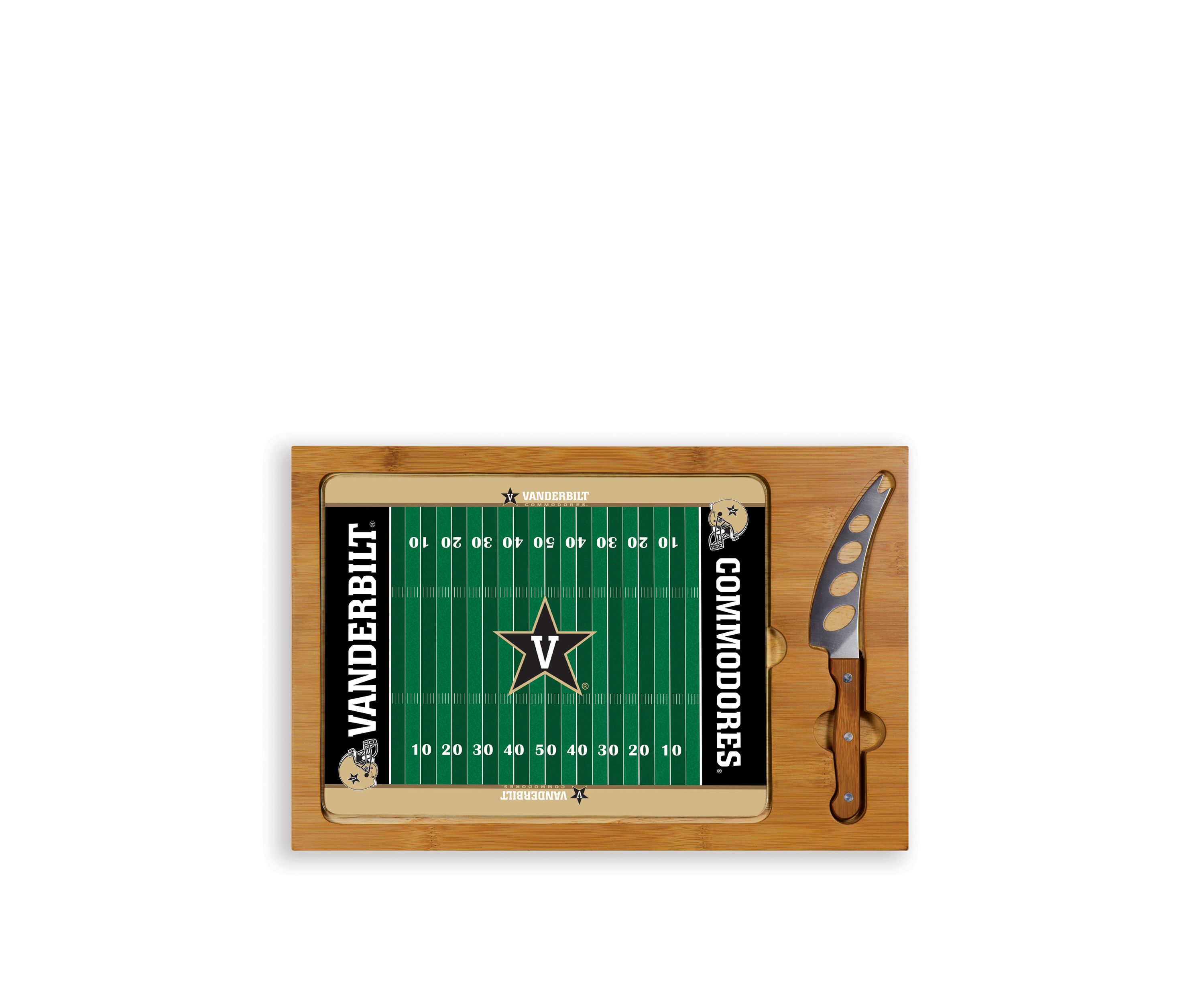 NCAA Vanderbilt Commodores Icon Glass Top Cutting Board & Knife Set