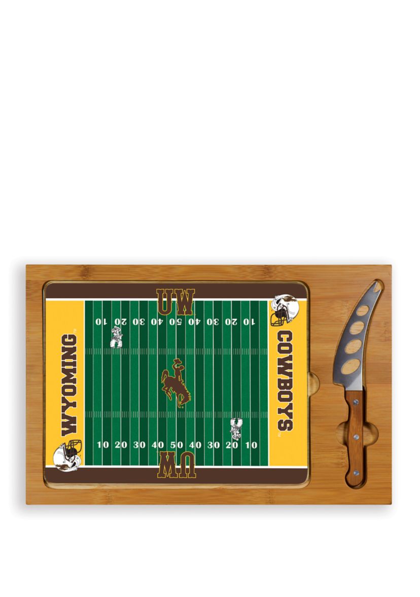 NCAA Wyoming Cowboys Icon Glass Top Cutting Board & Knife Set