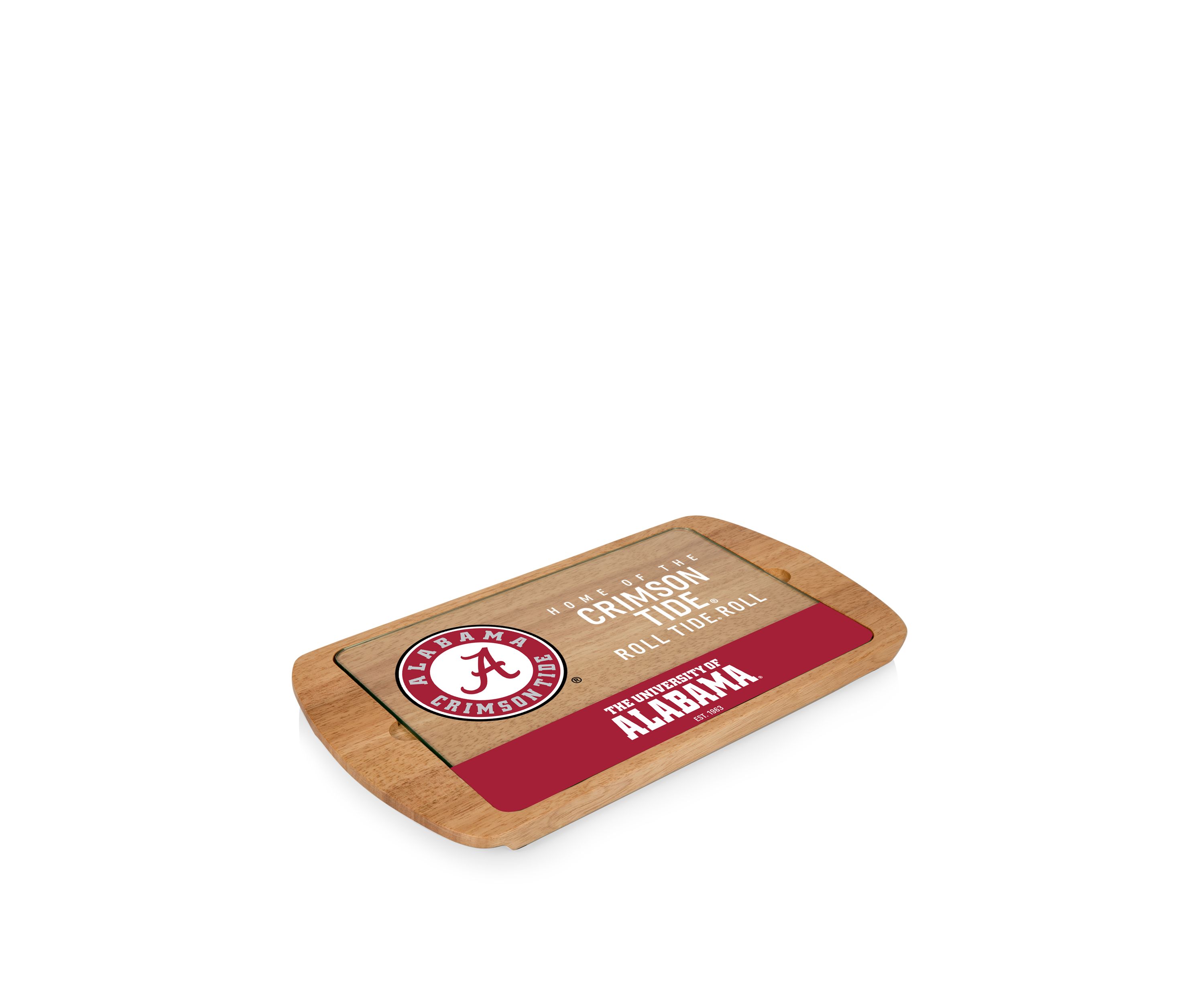 NCAA Alabama Crimson Tide Billboard Glass Top Serving Tray