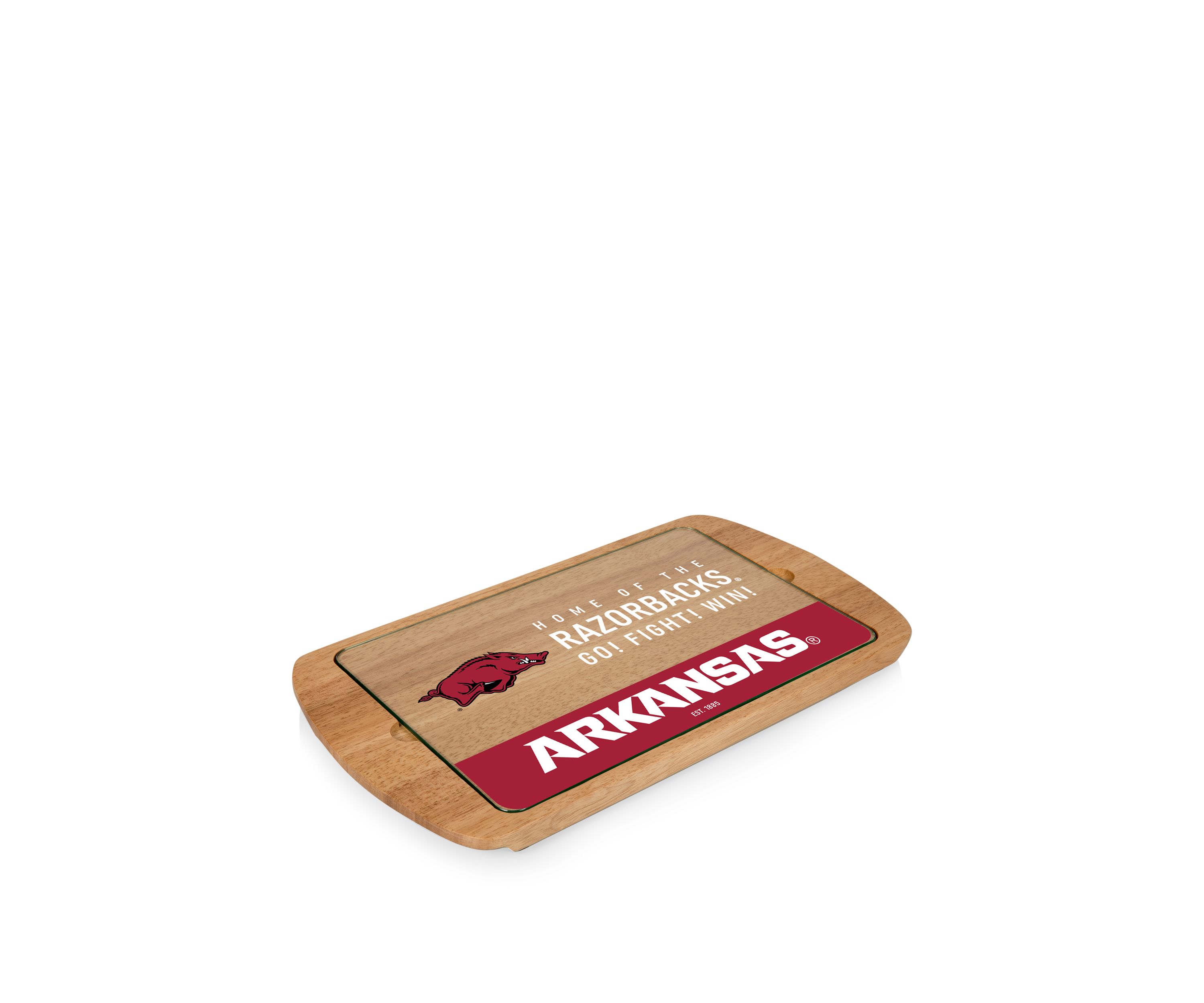 NCAA Arkansas Razorbacks Billboard Glass Top Serving Tray