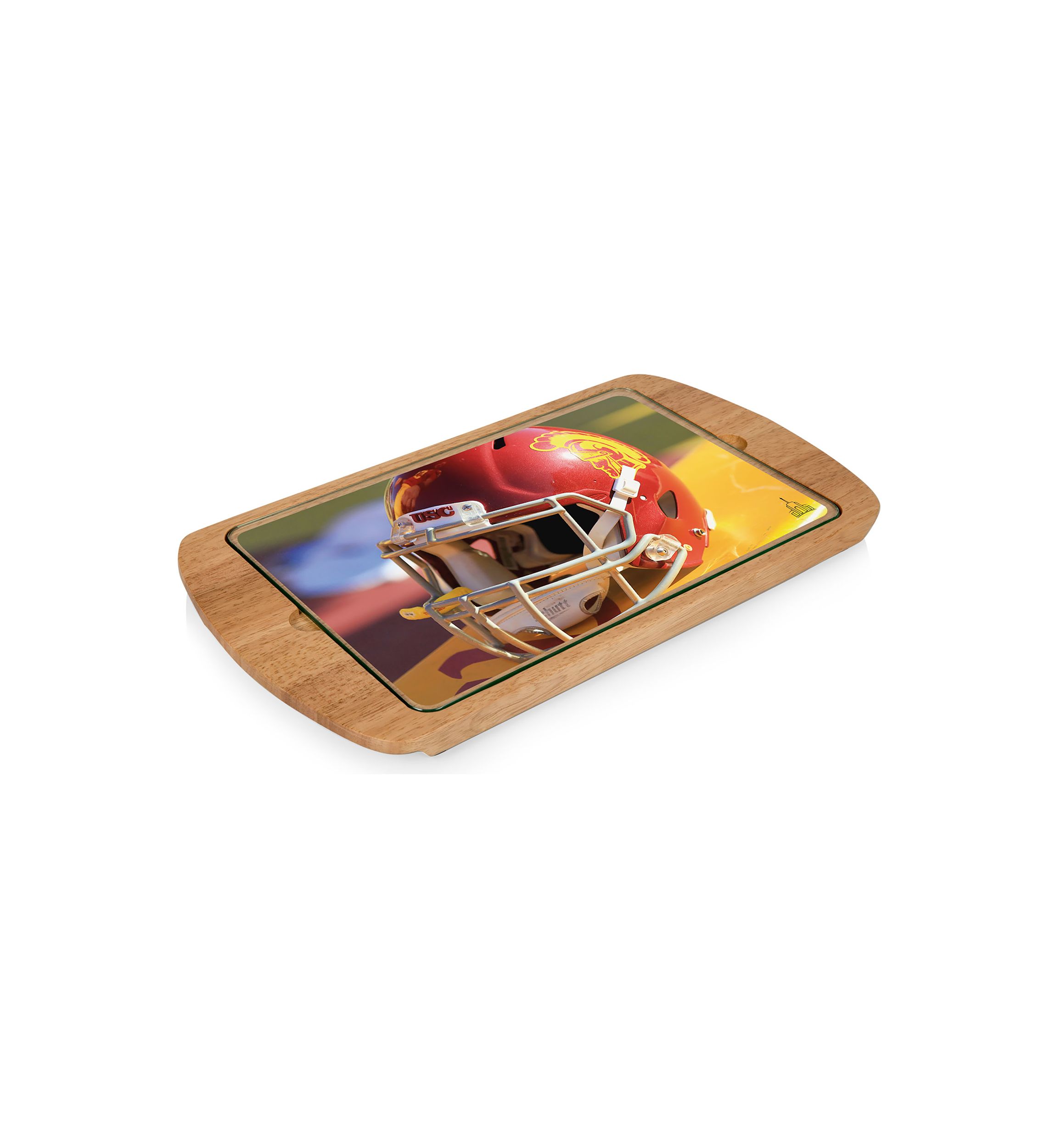 NCAA USC Trojans Billboard Glass Top Serving Tray