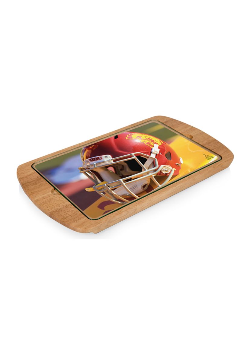 NCAA USC Trojans Billboard Glass Top Serving Tray