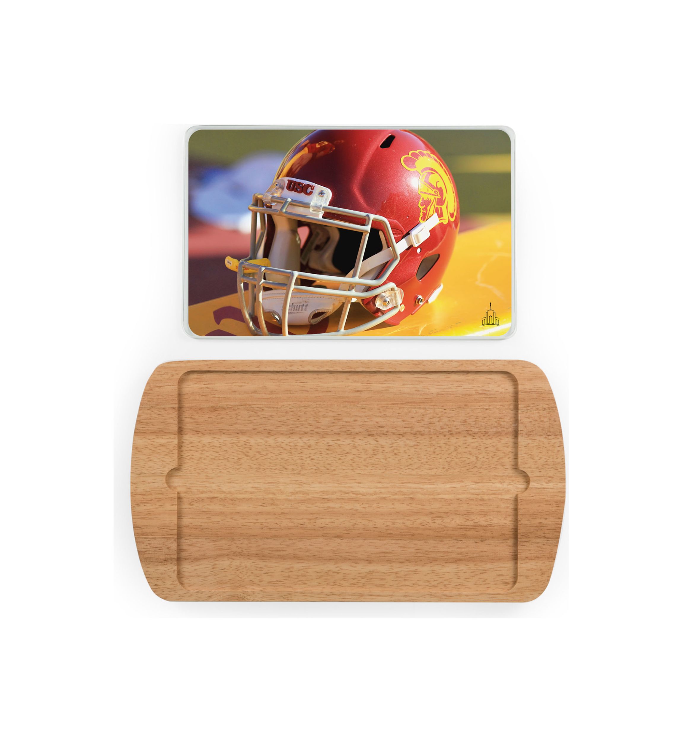 NCAA USC Trojans Billboard Glass Top Serving Tray