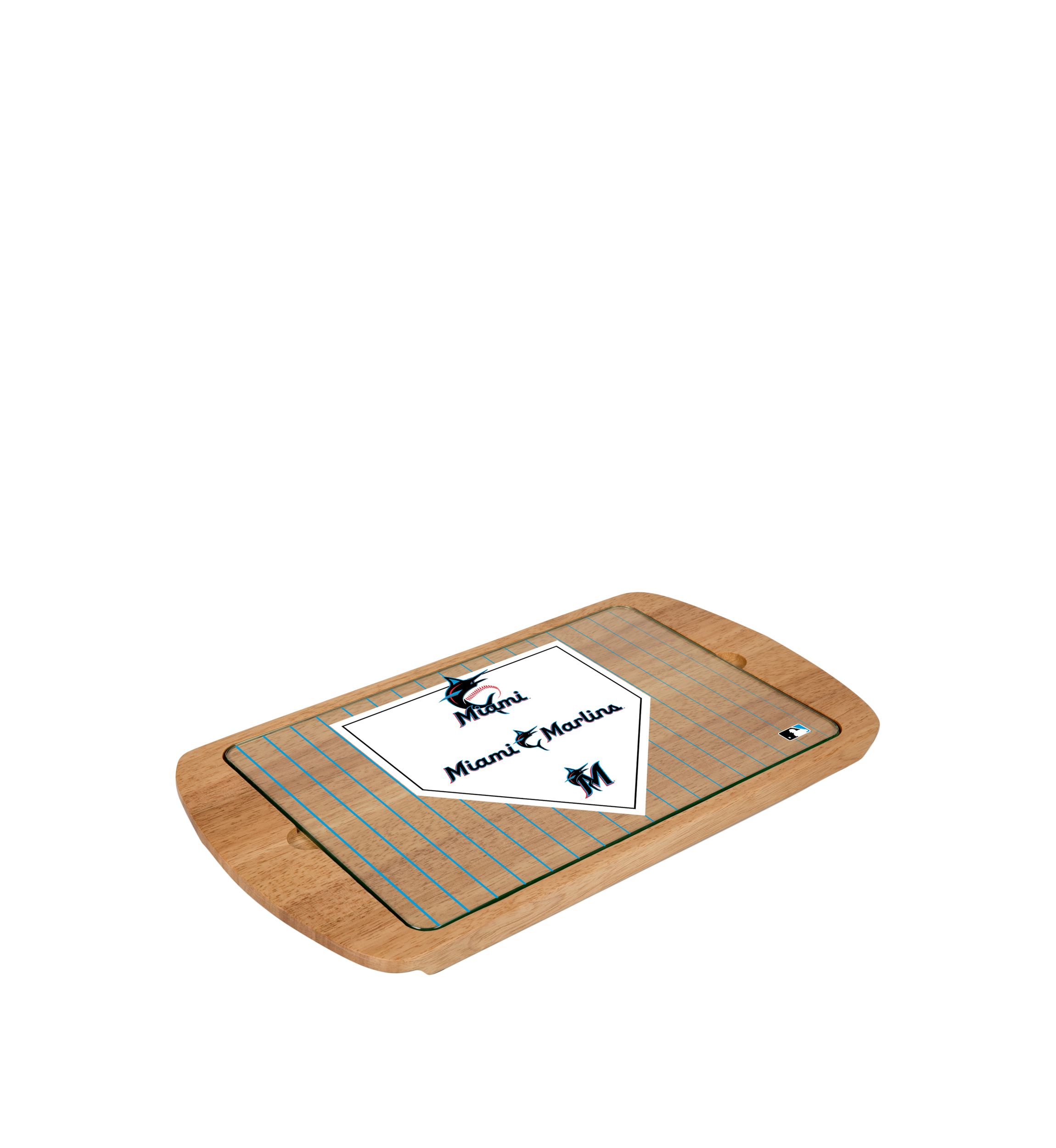 MLB Miami Marlins Billboard Glass Top Serving Tray