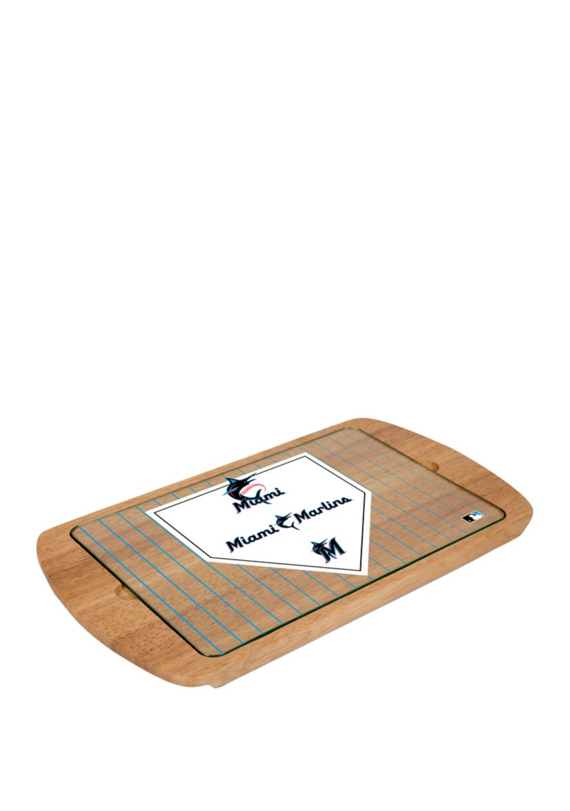 MLB Miami Marlins Billboard Glass Top Serving Tray