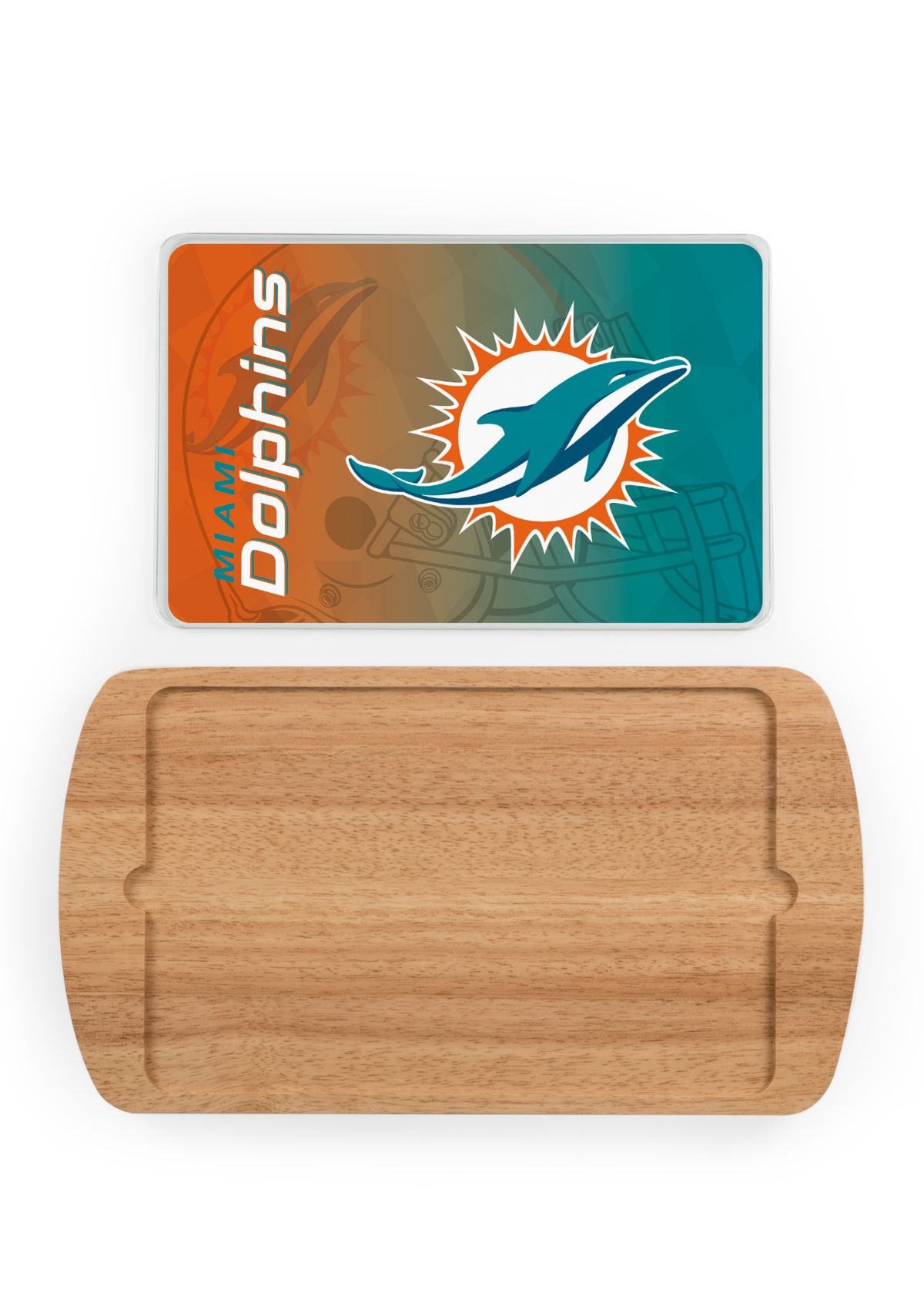 NFL Miami Dolphins Billboard Glass Top Serving Tray