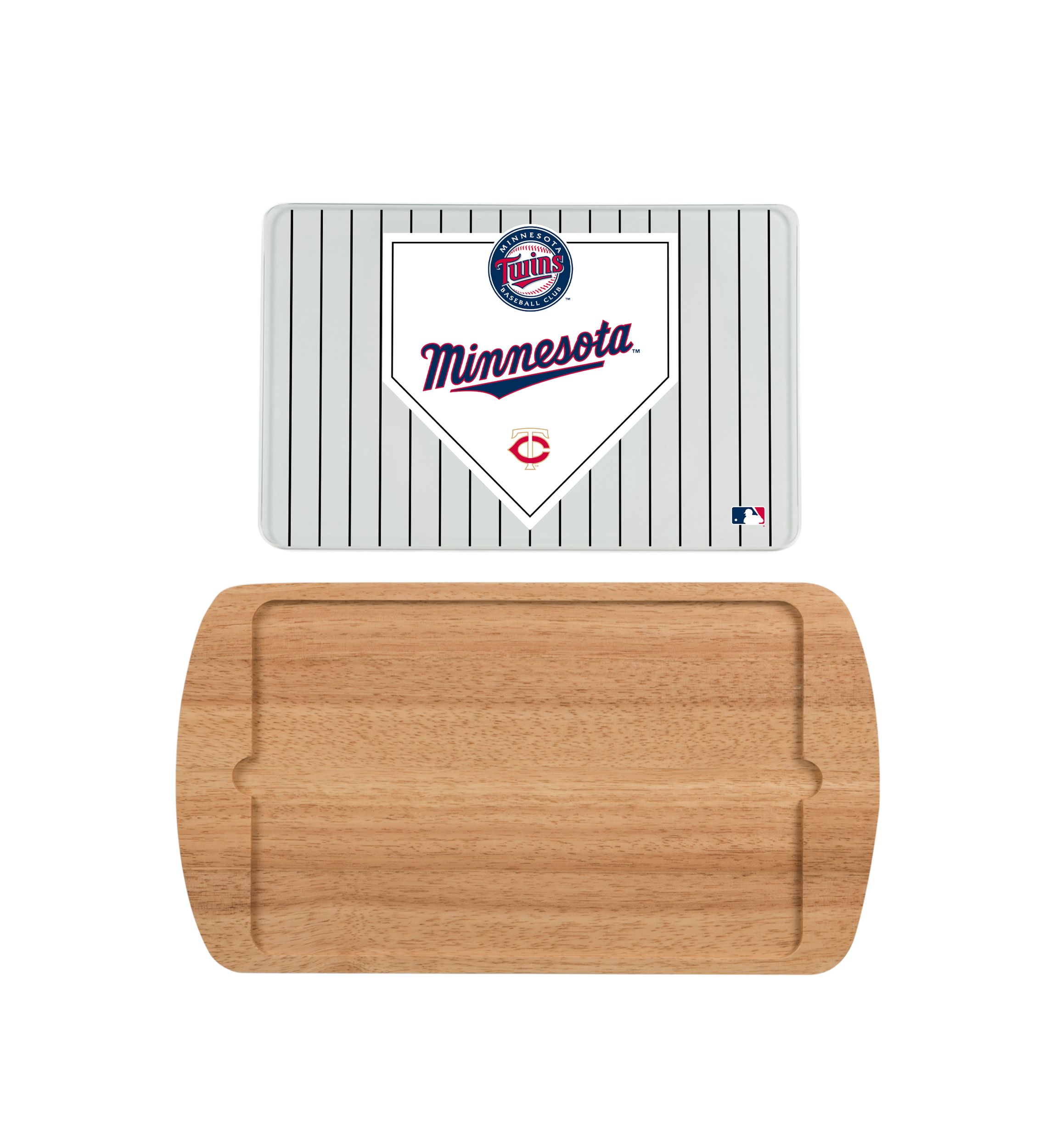 MLB Minnesota Twins Billboard Glass Top Serving Tray