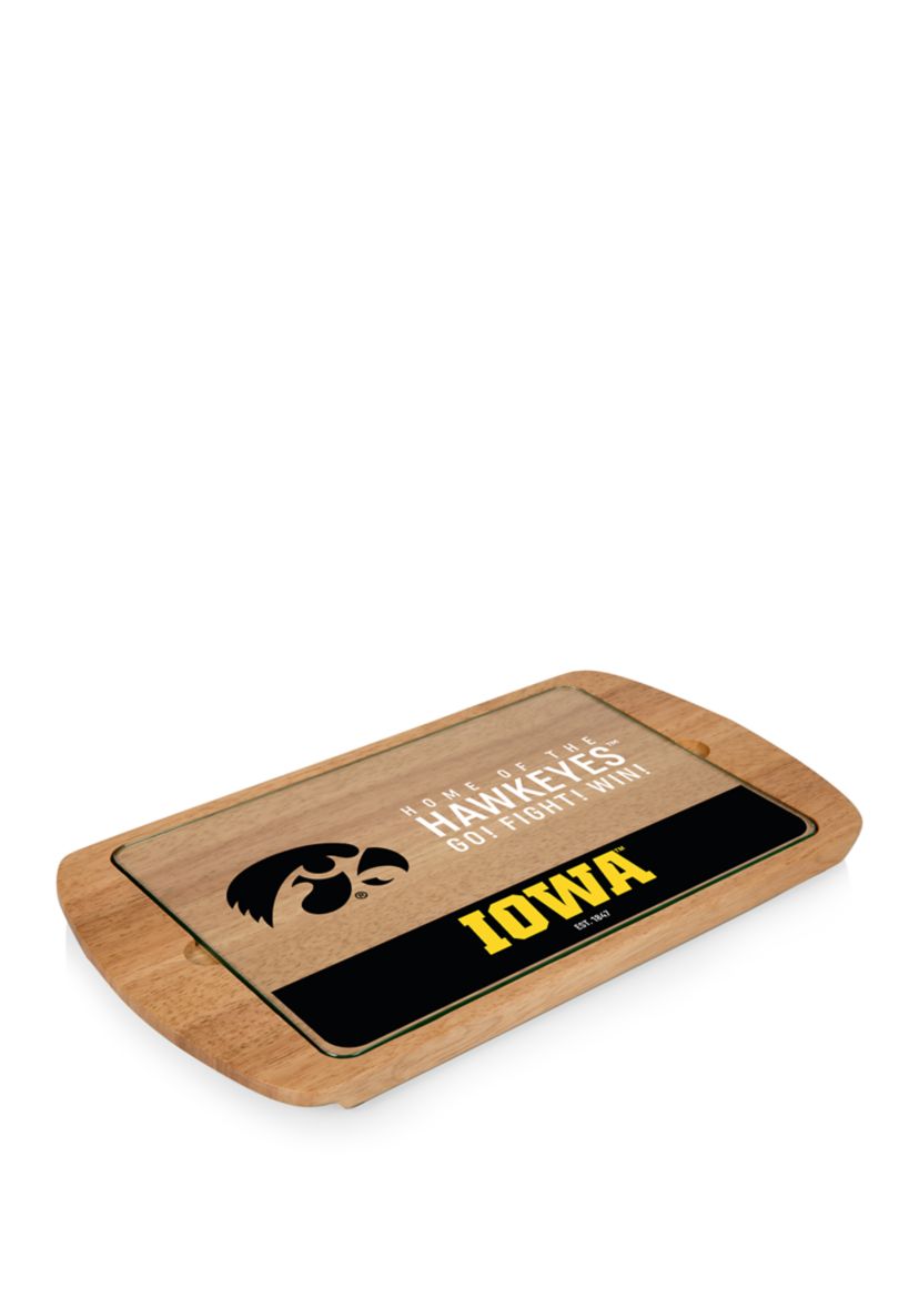 NCAA Iowa Hawkeyes Billboard Glass Top Serving Tray
