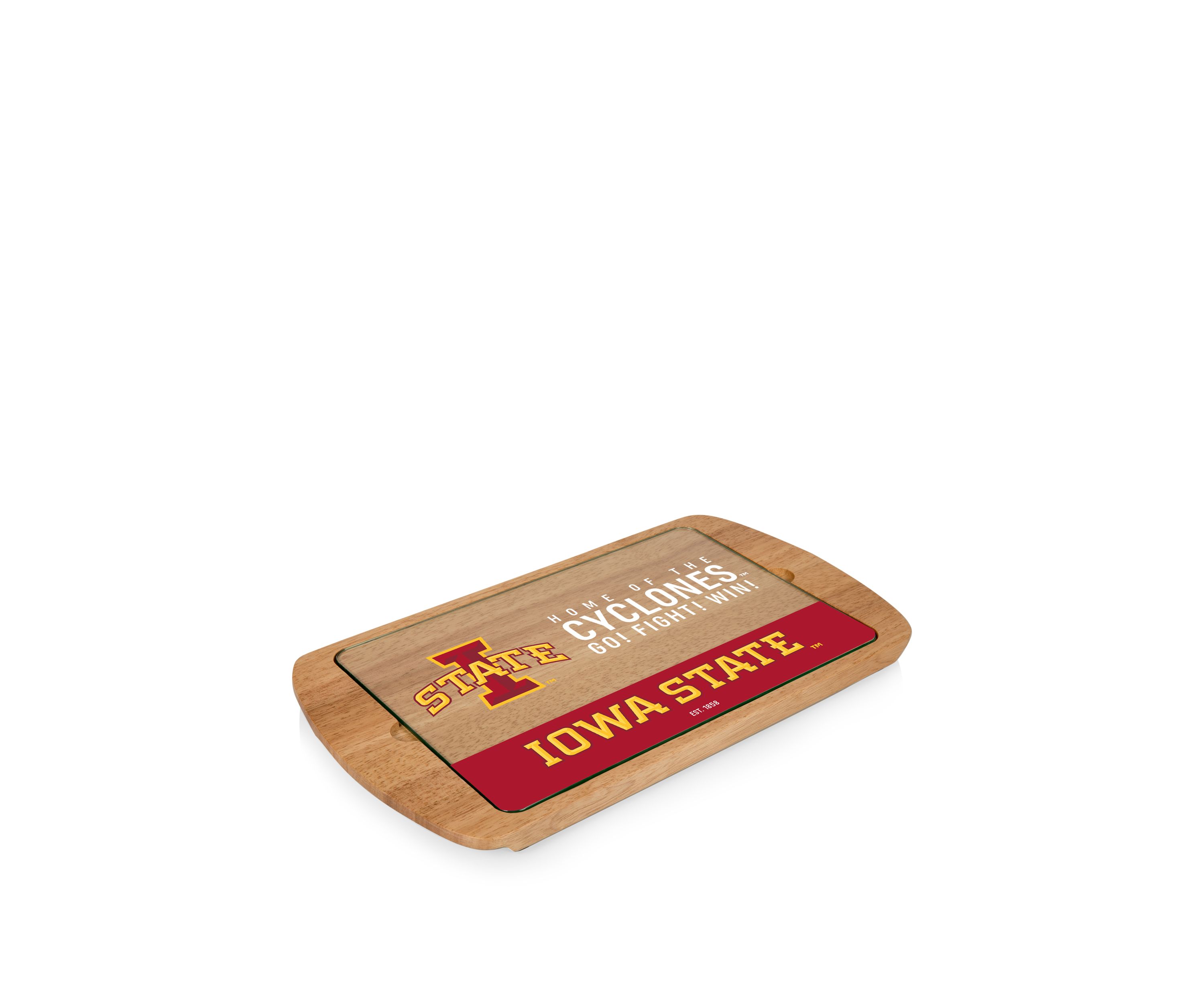 NCAA Iowa State Cyclones Billboard Glass Top Serving Tray