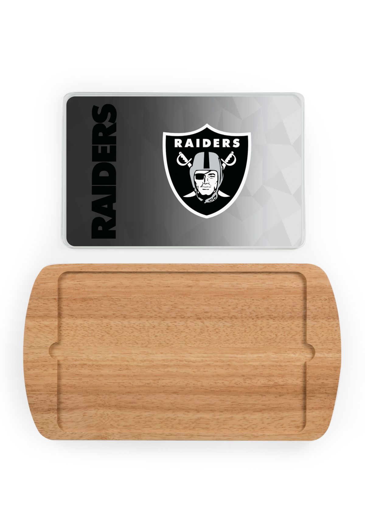 NFL Oakland Raiders Billboard Glass Top Serving Tray