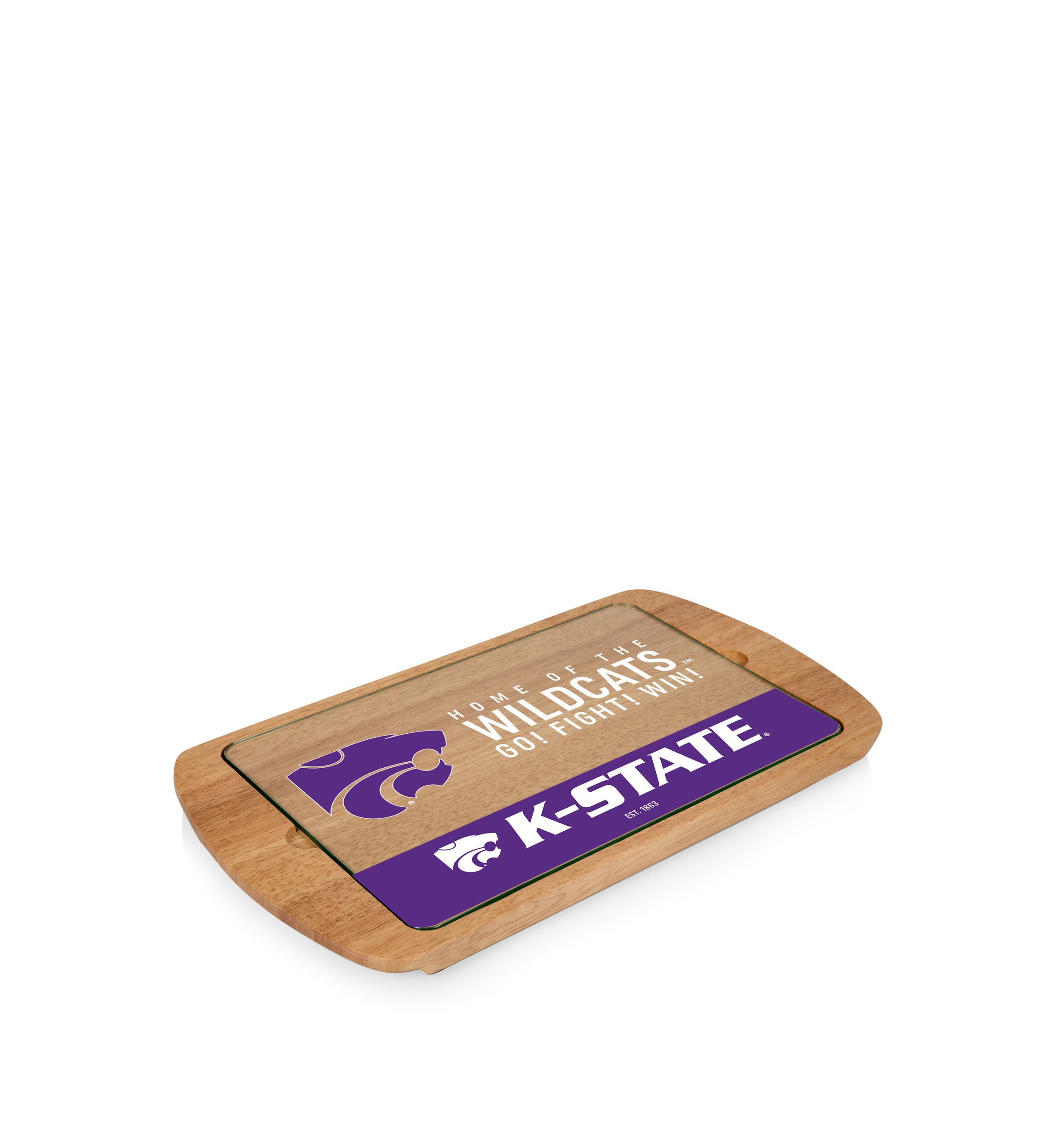 NCAA Kansas State Wildcats Billboard Glass Top Serving Tray