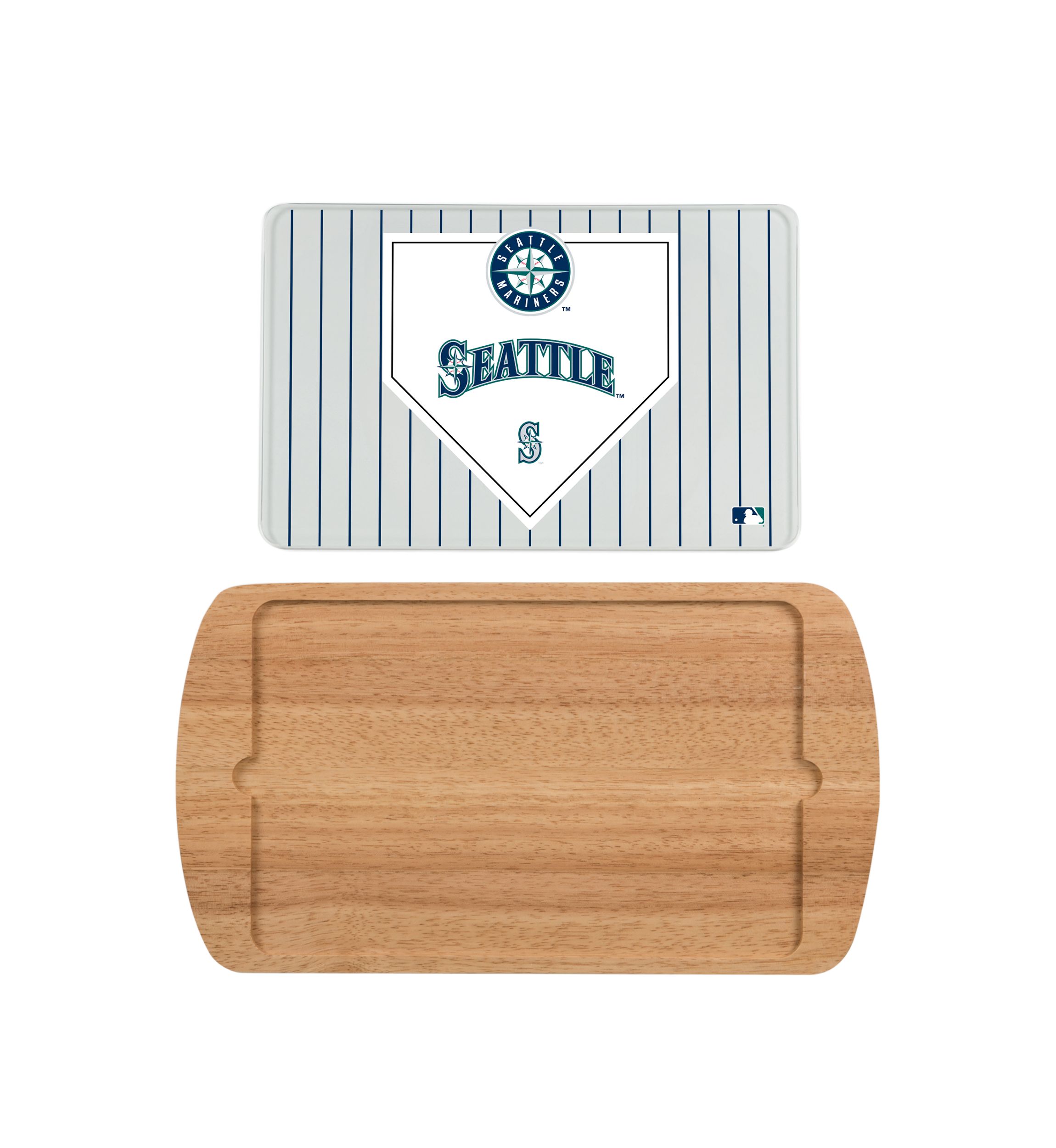 MLB Seattle Mariners Billboard Glass Top Serving Tray