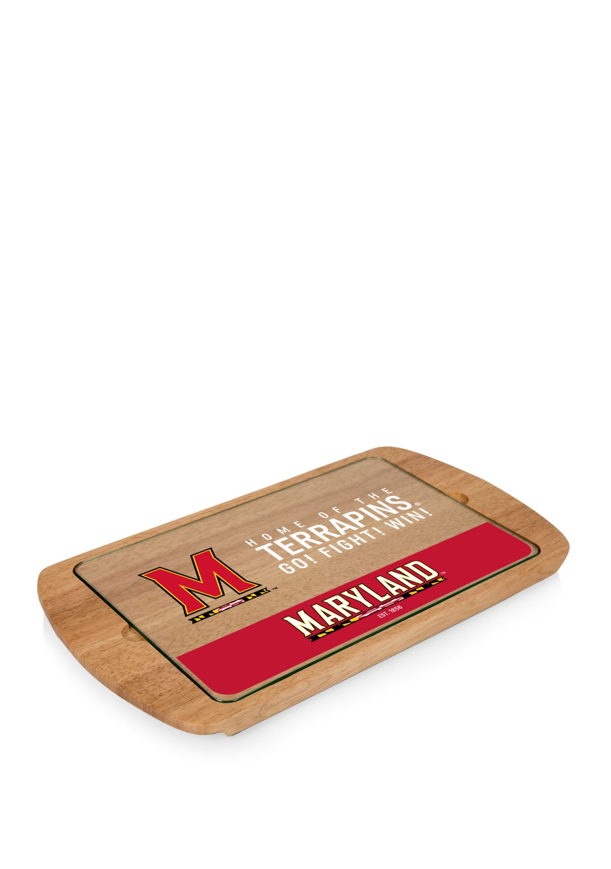 NCAA Maryland Terrapins Billboard Glass Top Serving Tray