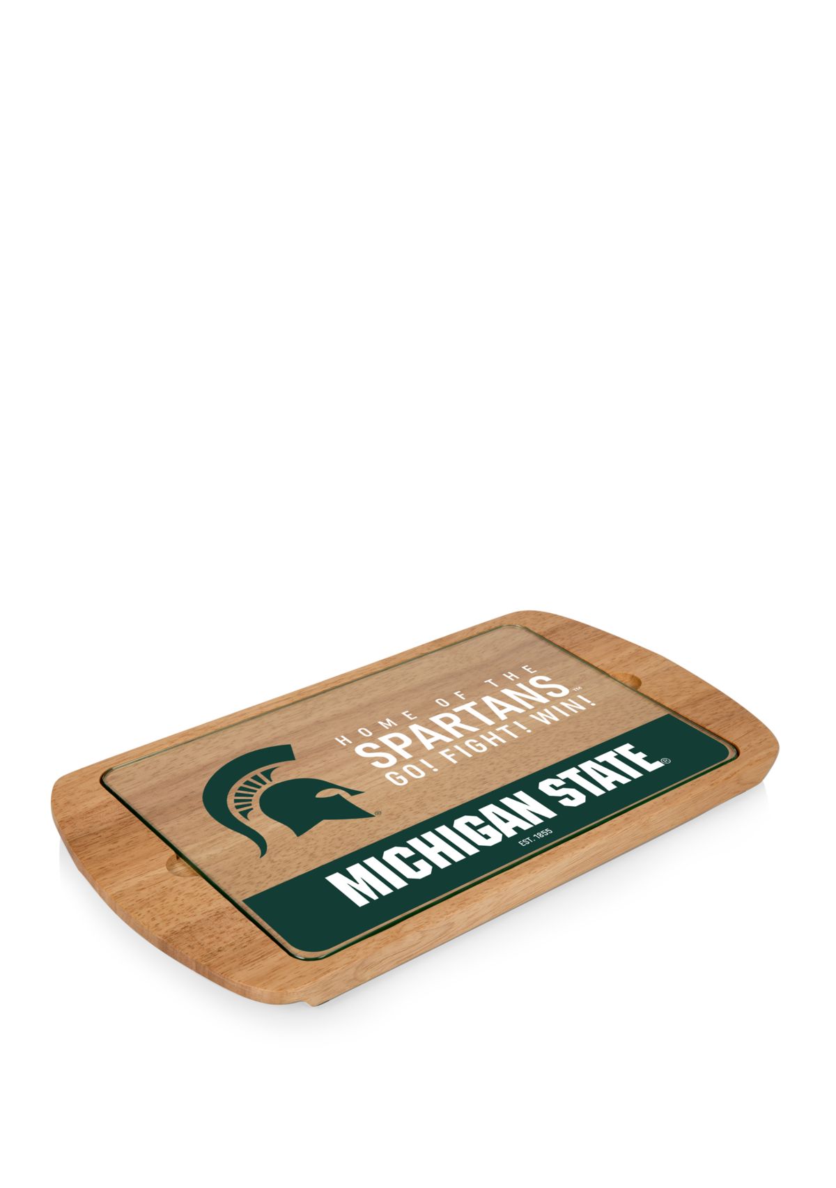 NCAA Michigan State Spartans Billboard Glass Top Serving Tray