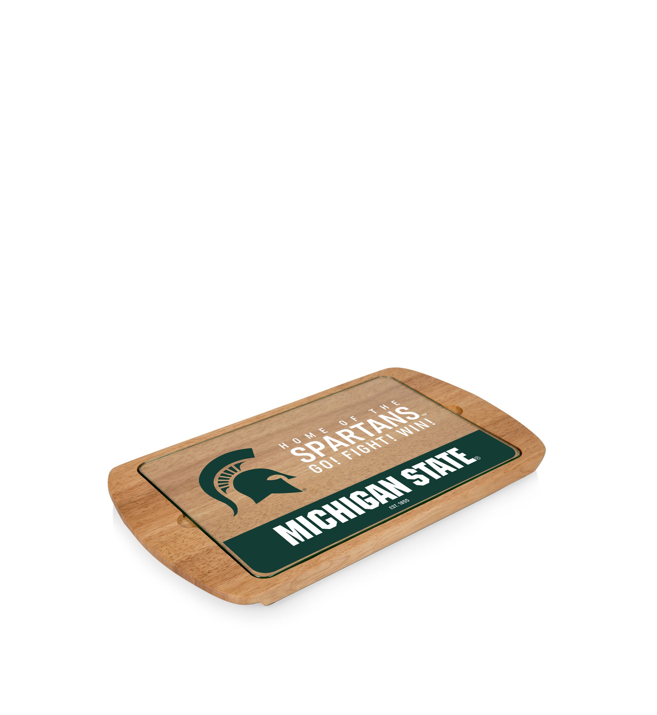 NCAA Michigan State Spartans Billboard Glass Top Serving Tray
