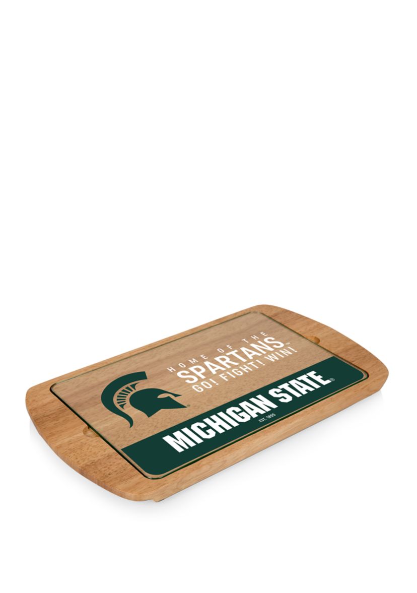 NCAA Michigan State Spartans Billboard Glass Top Serving Tray