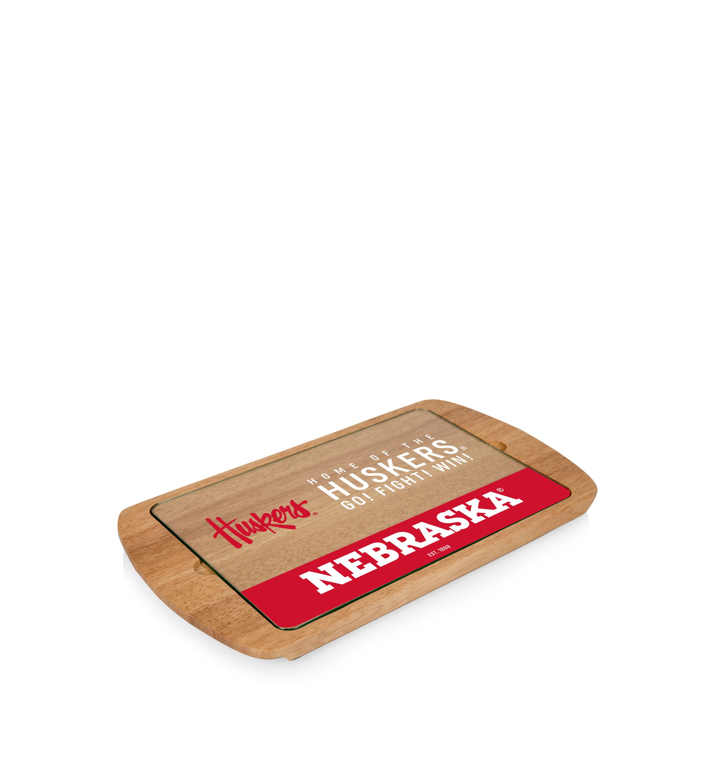 NCAA Nebraska Cornhuskers Billboard Glass Top Serving Tray