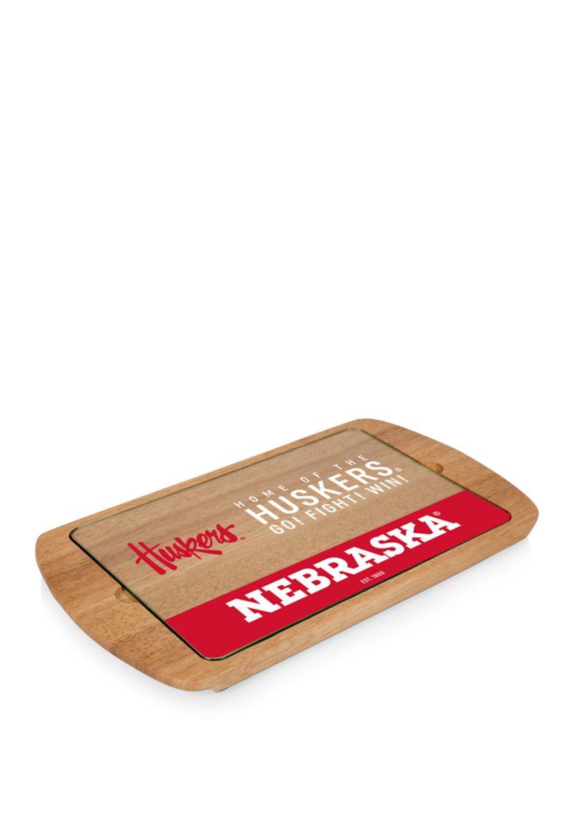 NCAA Nebraska Cornhuskers Billboard Glass Top Serving Tray