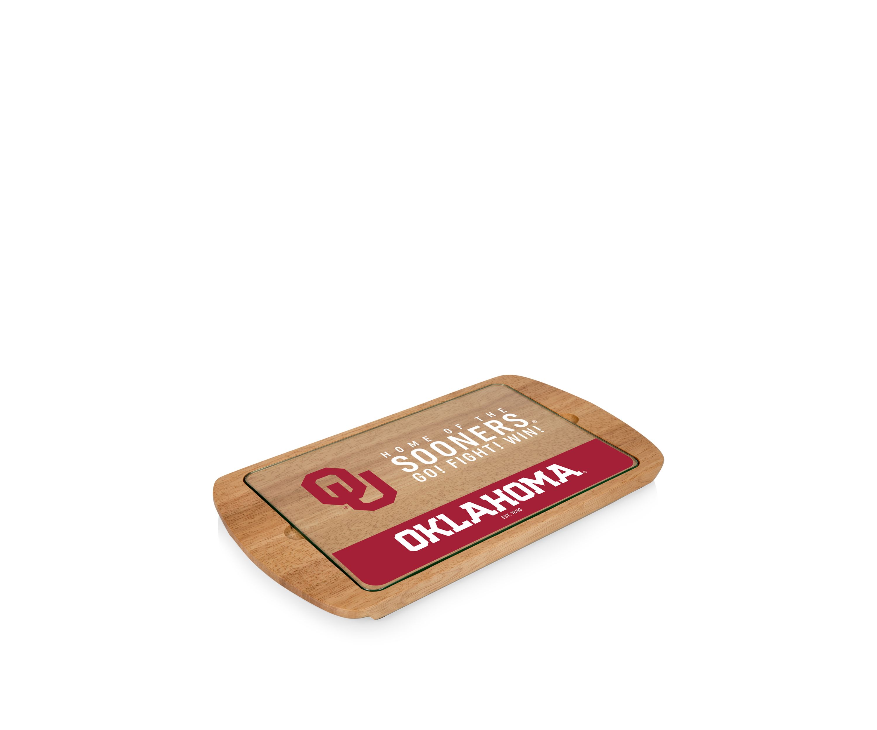 NCAA Oklahoma Sooners Billboard Glass Top Serving Tray