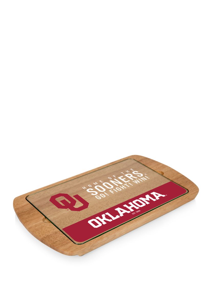 NCAA Oklahoma Sooners Billboard Glass Top Serving Tray