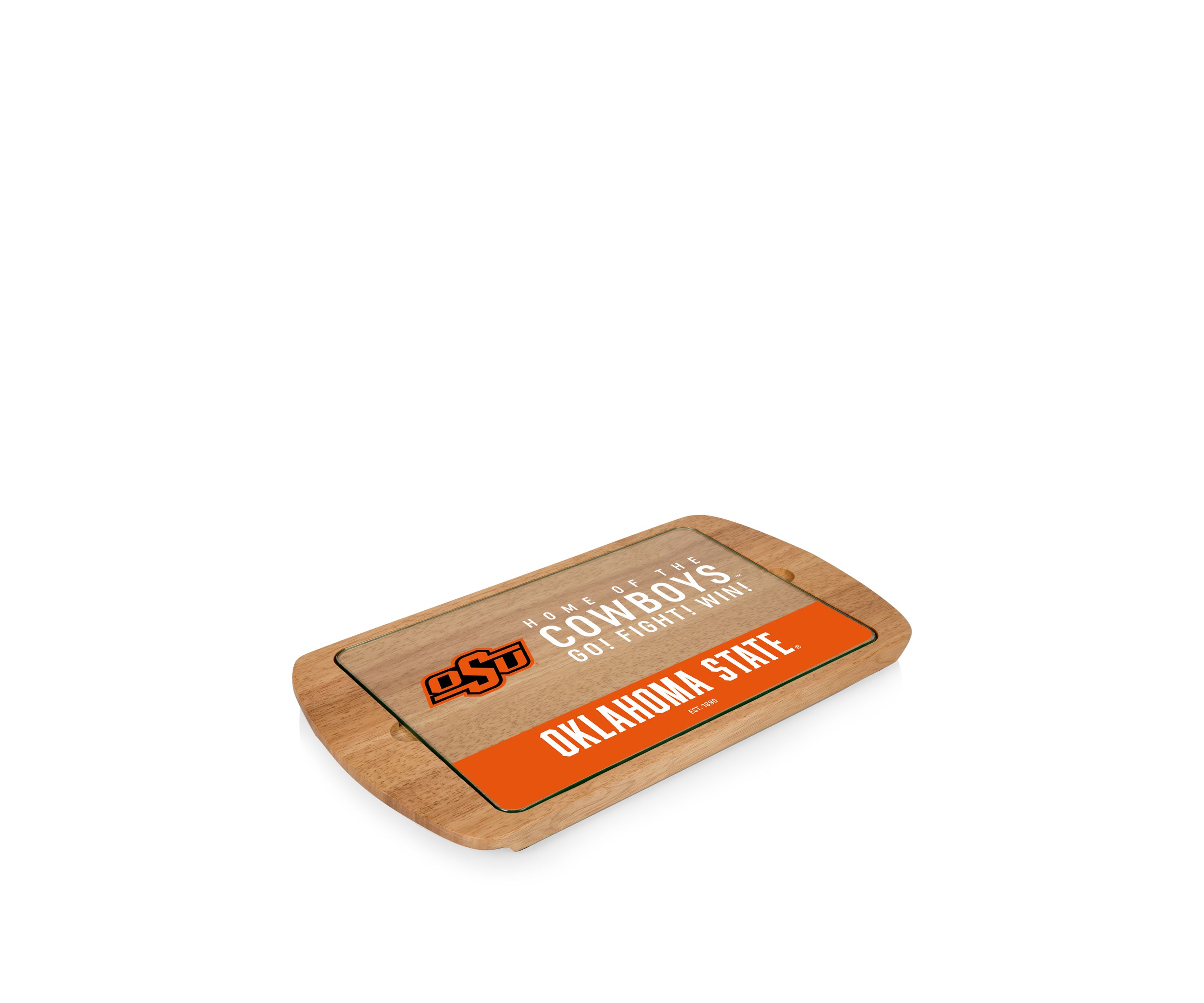 NCAA Oklahoma State Cowboys Billboard Glass Top Serving Tray
