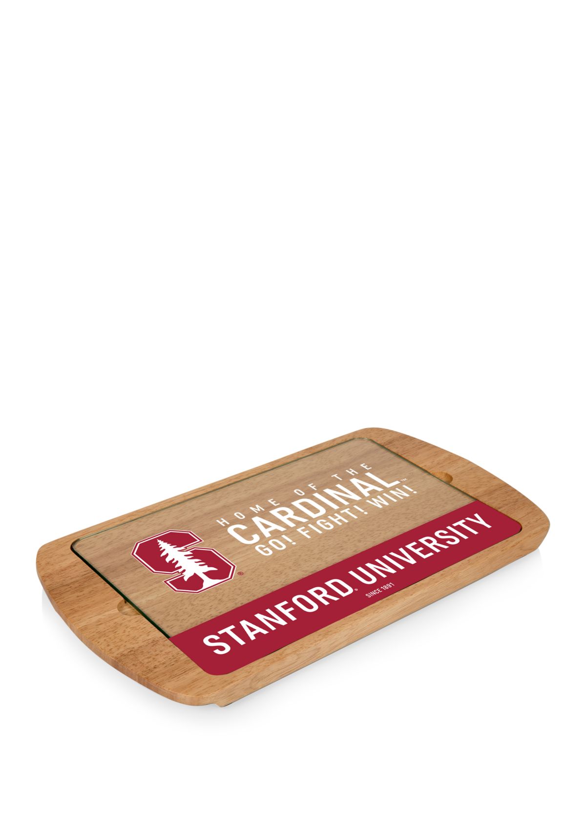 NCAA Stanford Cardinals Billboard Glass Top Serving Tray