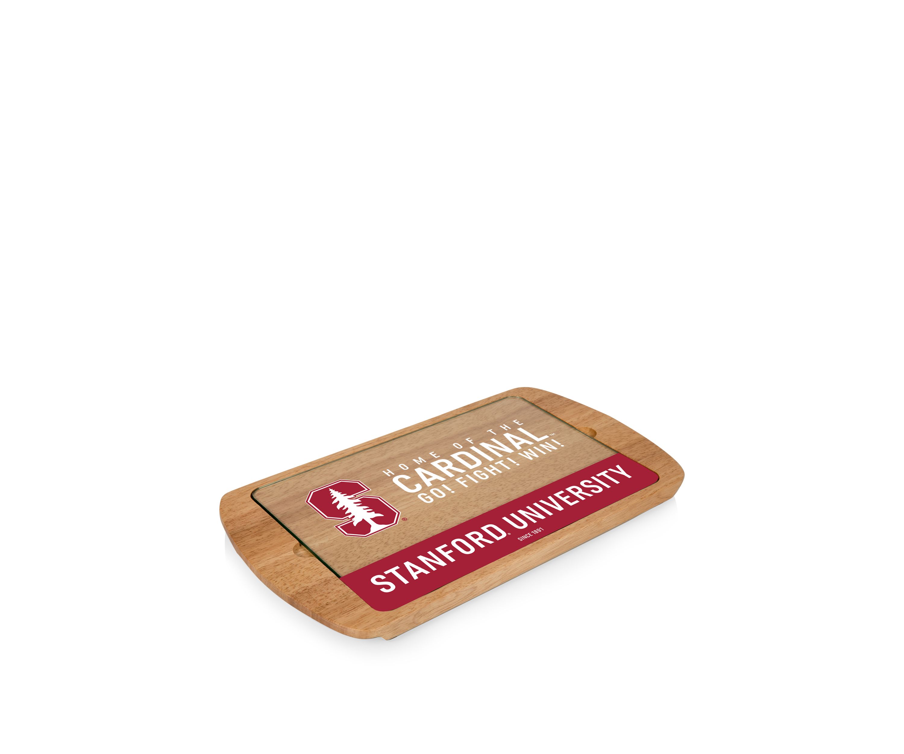 NCAA Stanford Cardinals Billboard Glass Top Serving Tray