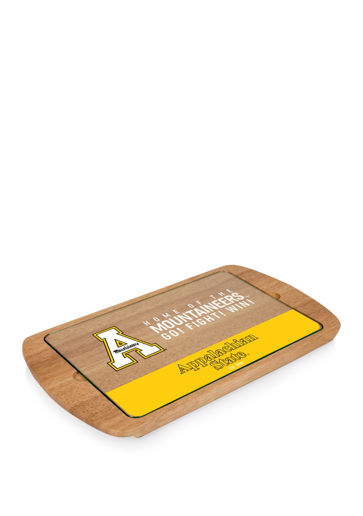 NCAA App State Mountaineers Billboard Glass Top Serving Tray