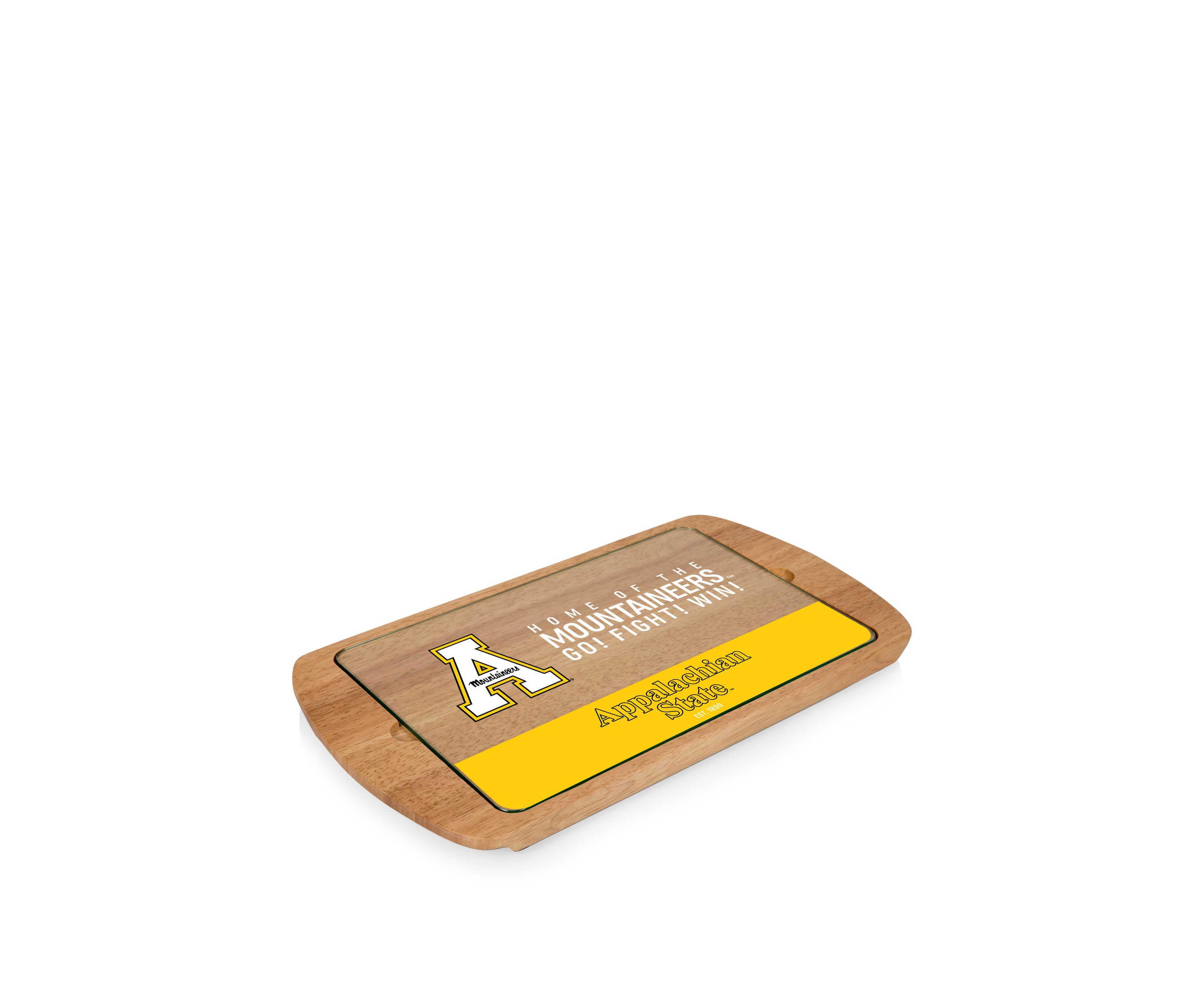 NCAA App State Mountaineers Billboard Glass Top Serving Tray