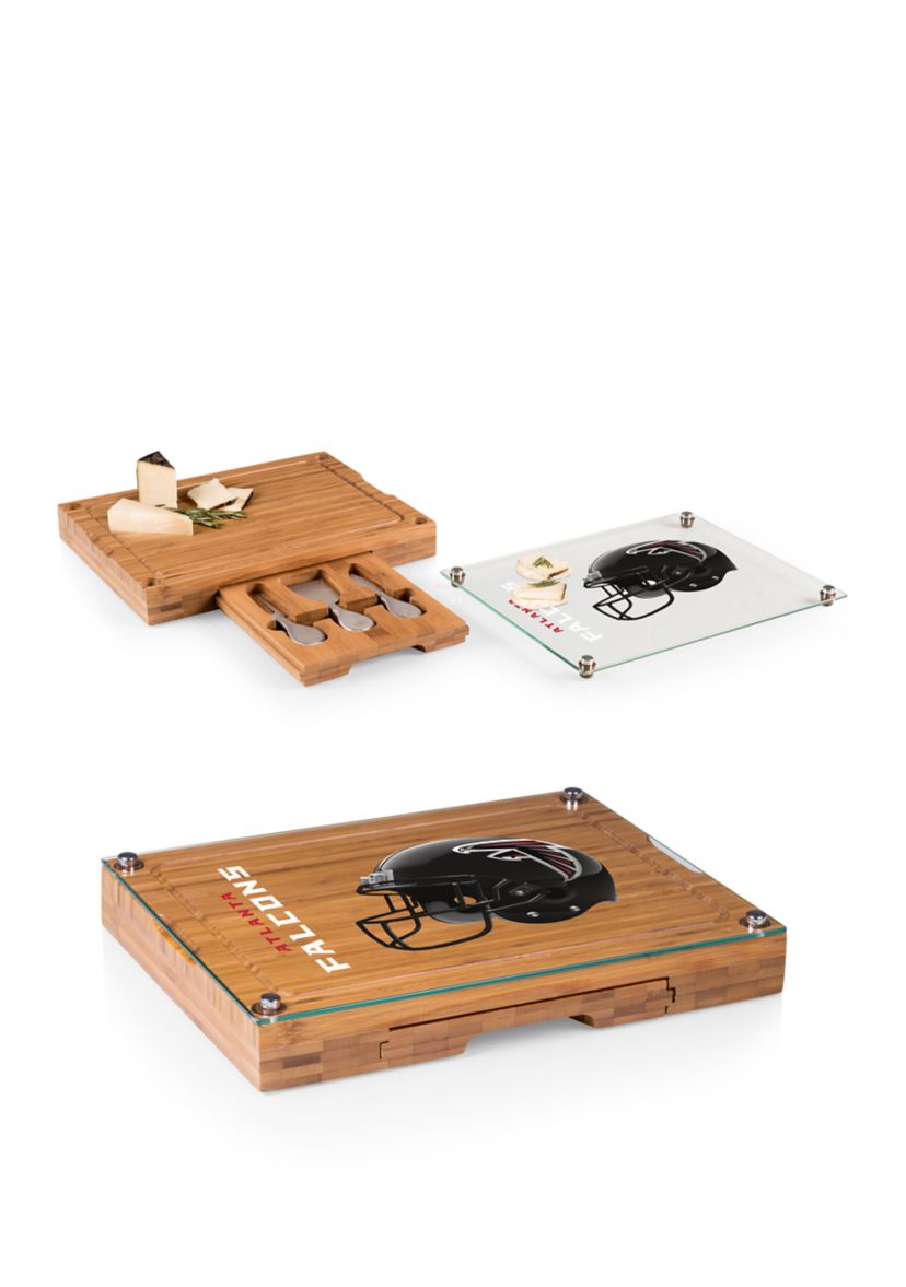 NFL Atlanta Falcons Concerto Glass Top Cheese Cutting Board & Tools Set