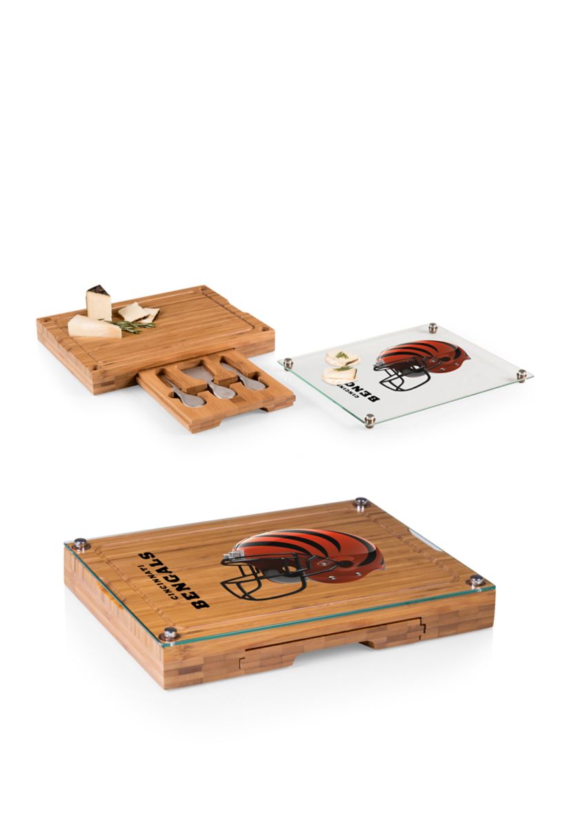 NFL Cincinnati Bengals Concerto Glass Top Cheese Cutting Board & Tools Set