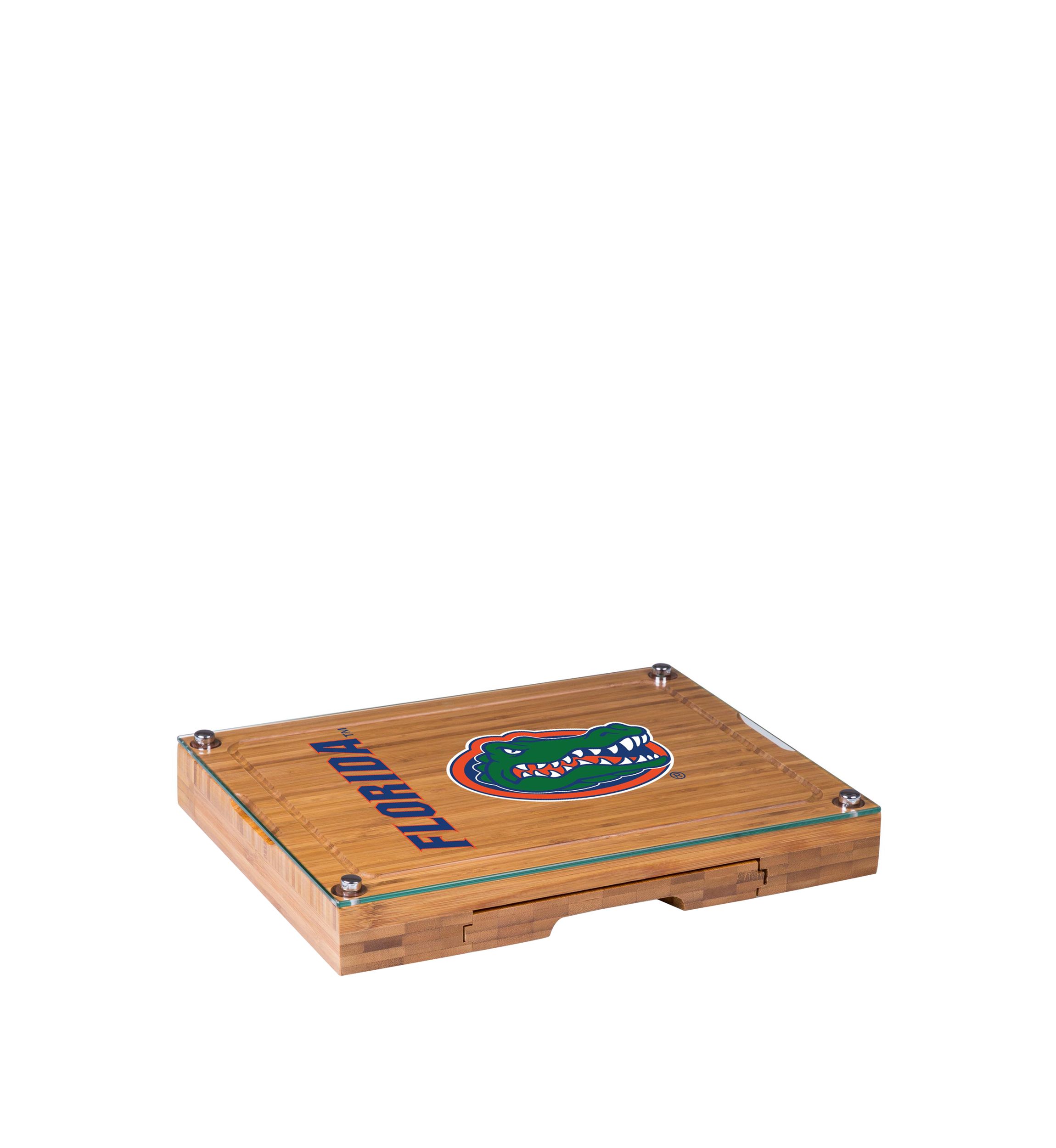 NCAA Florida Gators Concerto Glass Top Cheese Cutting Board & Tools Set