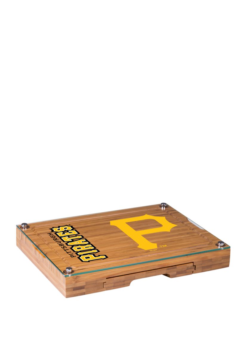 MLB Pittsburgh Pirates Concerto Glass Top Cheese Cutting Board & Tools Set