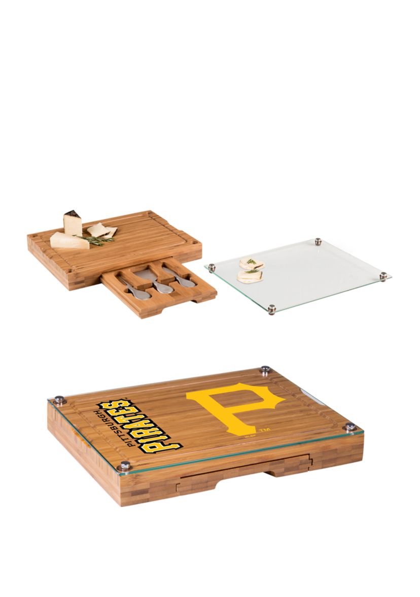 MLB Pittsburgh Pirates Concerto Glass Top Cheese Cutting Board & Tools Set