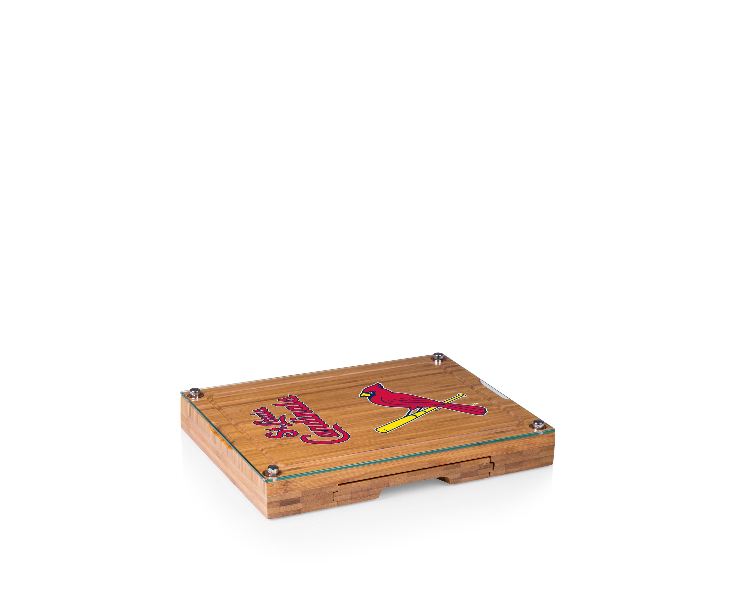 MLB St. Louis Cardinals Concerto Glass Top Cheese Cutting Board & Tools Set