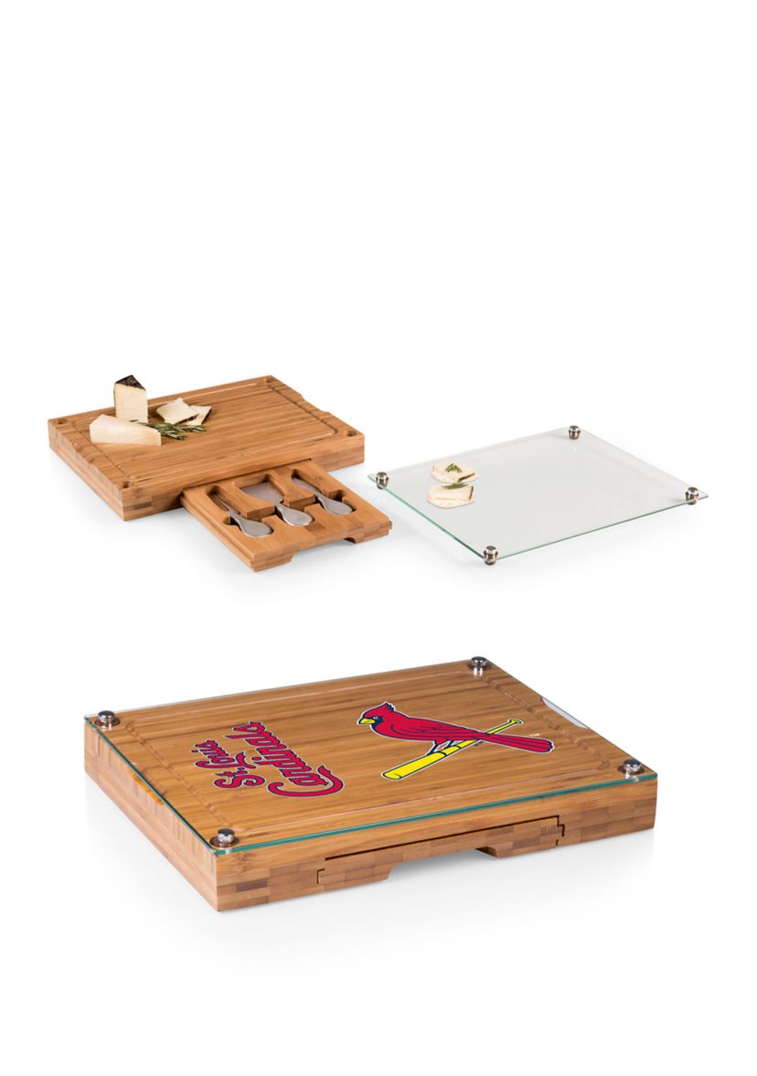 MLB St. Louis Cardinals Concerto Glass Top Cheese Cutting Board & Tools Set