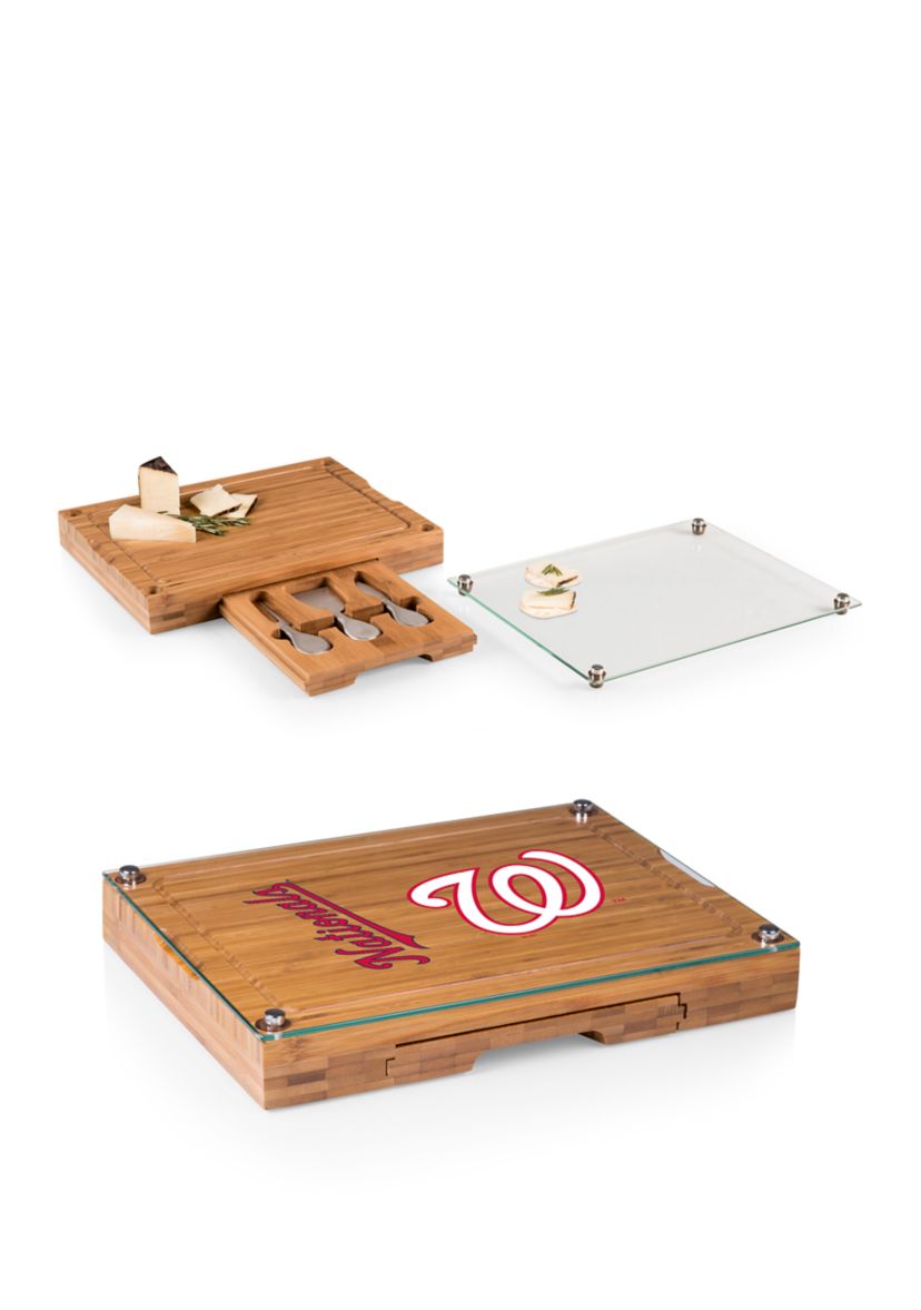 MLB Washington Nationals Concerto Glass Top Cheese Cutting Board & Tools Set