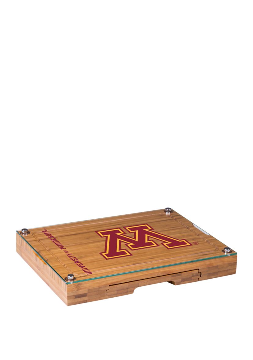 NCAA Minnesota Golden Gophers Concerto Glass Top Cheese Cutting Board & Tools Set