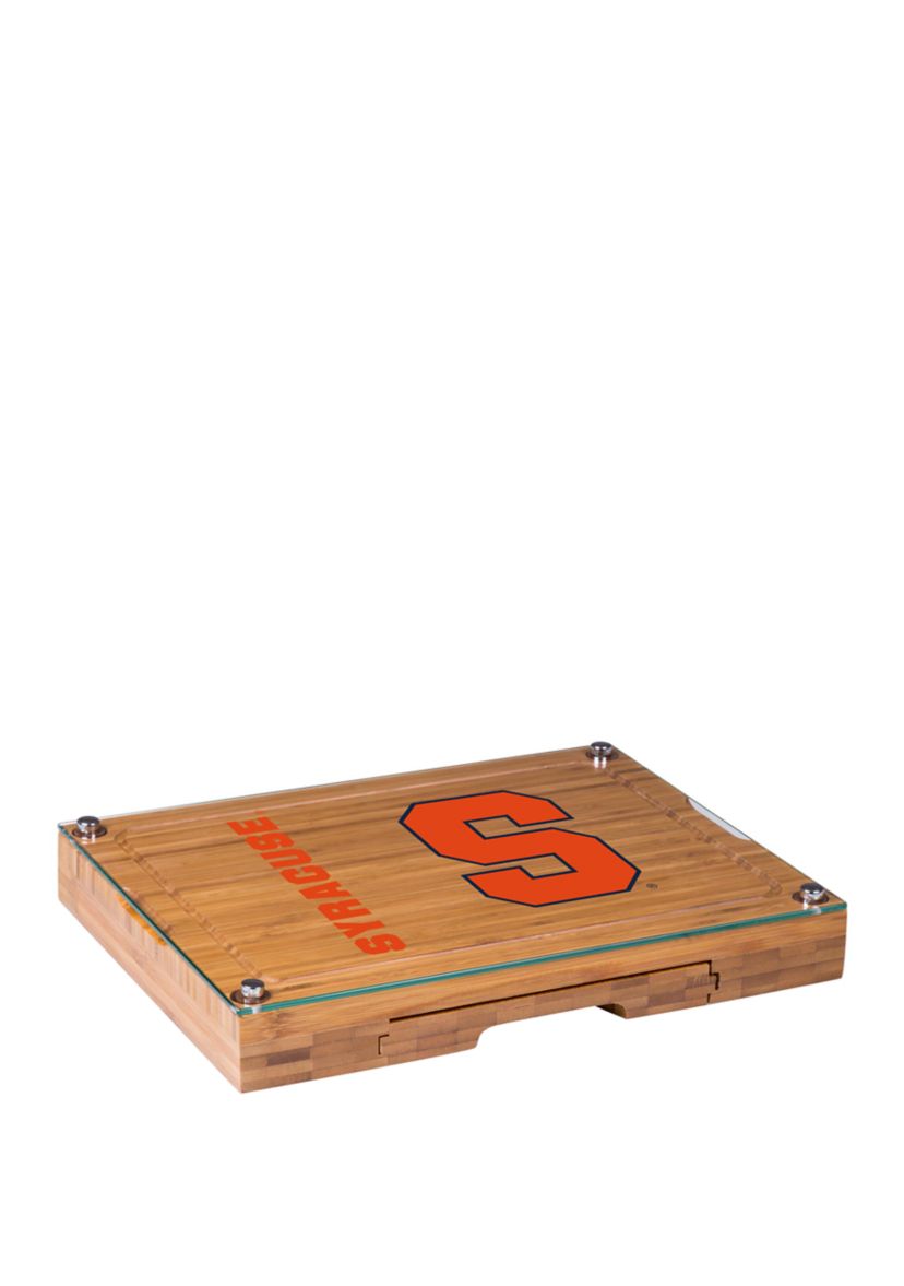 NCAA Syracuse Orange Concerto Glass Top Cheese Cutting Board & Tools Set