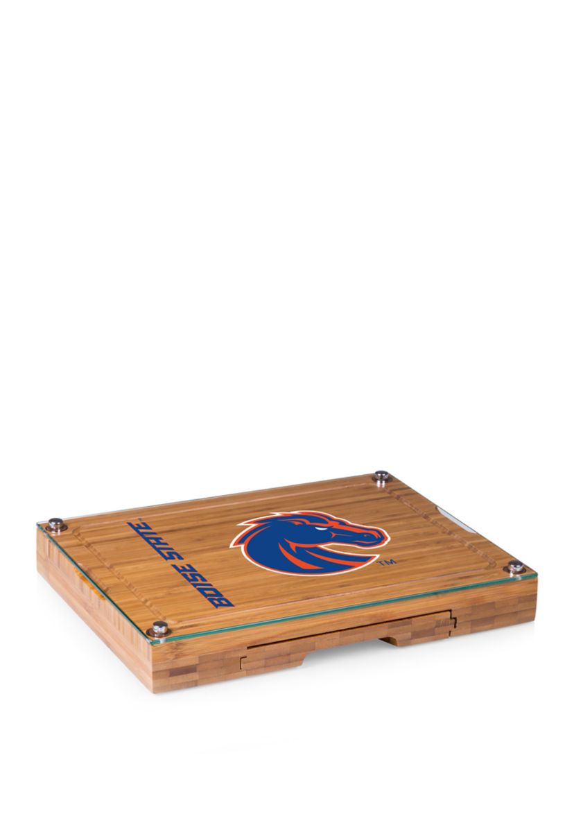 NCAA Boise State Broncos Concerto Glass Top Cheese Cutting Board & Tools Set