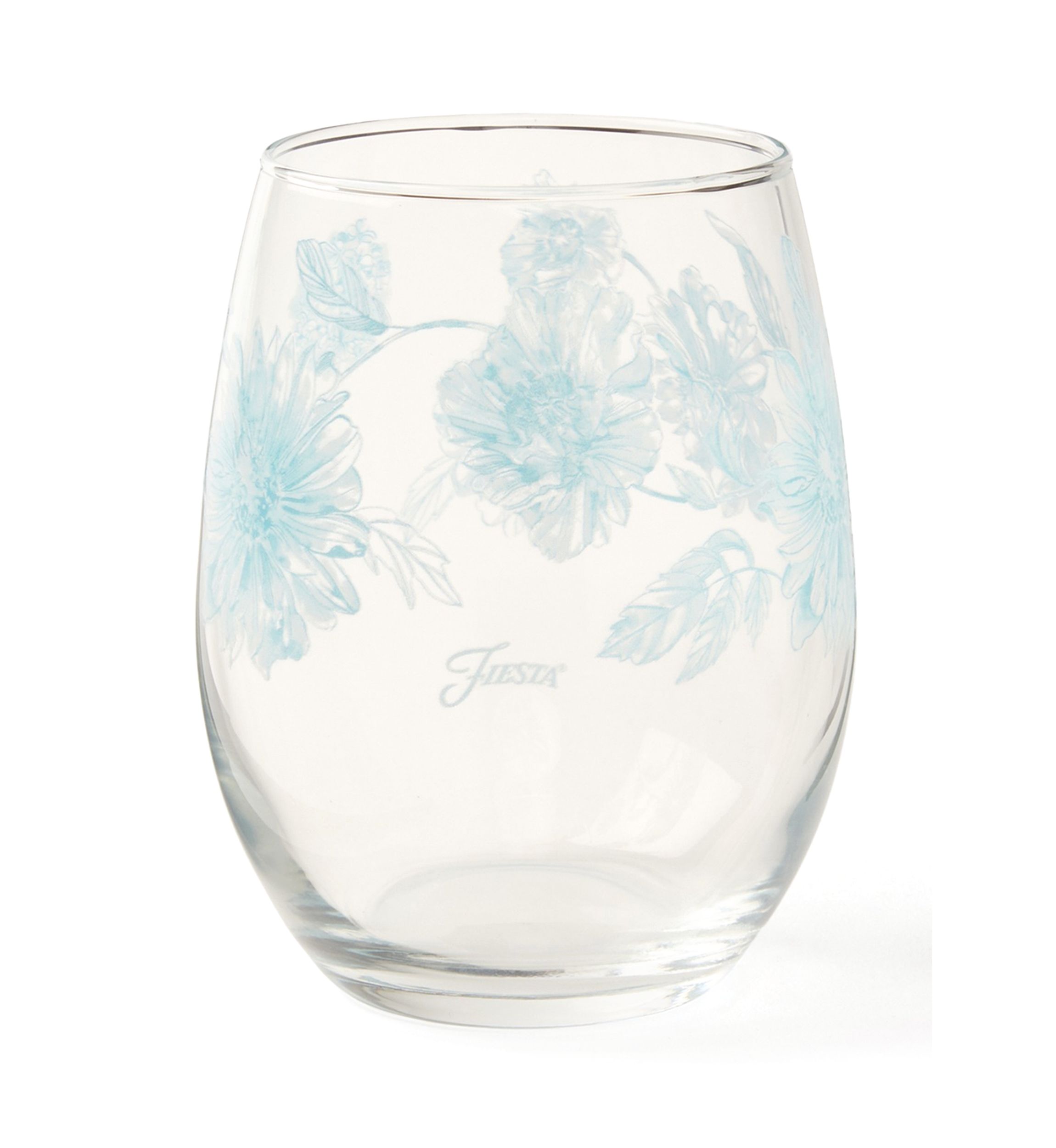  Botanical Floral 15-Ounce Stemless Wine Glass 