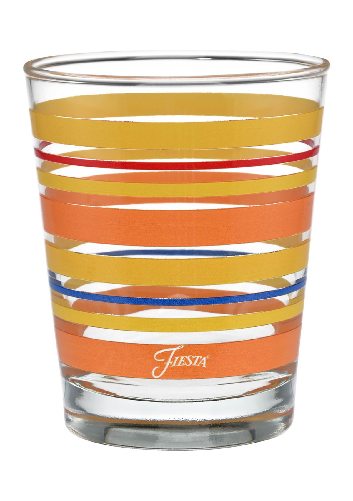 Sienna Sunset Stripes 15 Ounce Tapered DOF Double Old Fashioned Glass