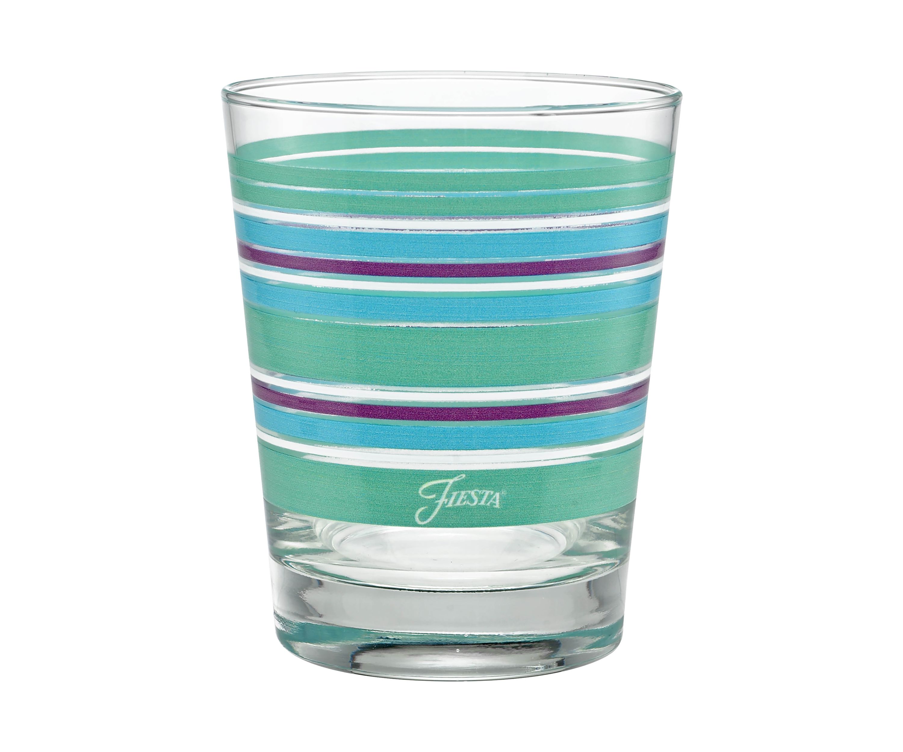 Farmhouse Chic Stripes 15 Ounce Tapered DOF Double Old Fashioned Glass