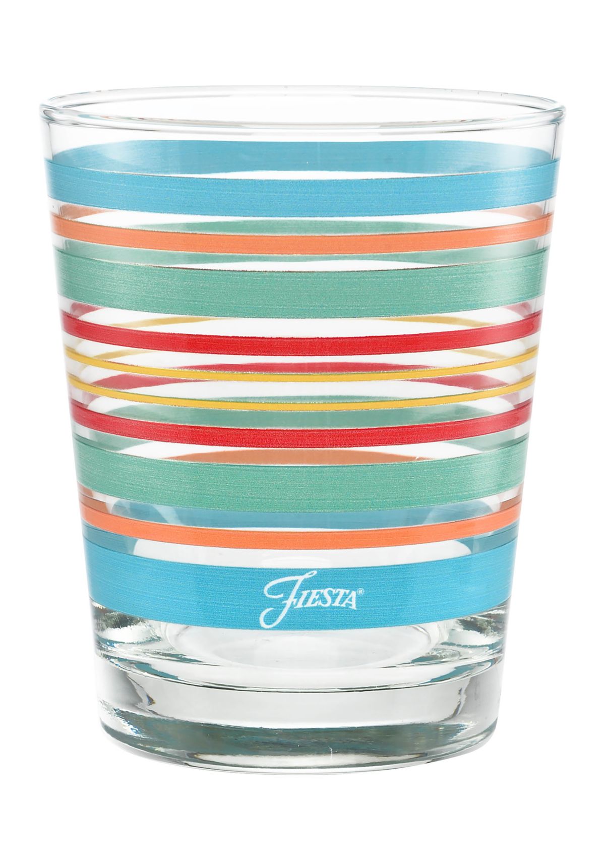  Rainbow Radiance Stripes 15 Ounce Tapered Double Old Fashioned Glass