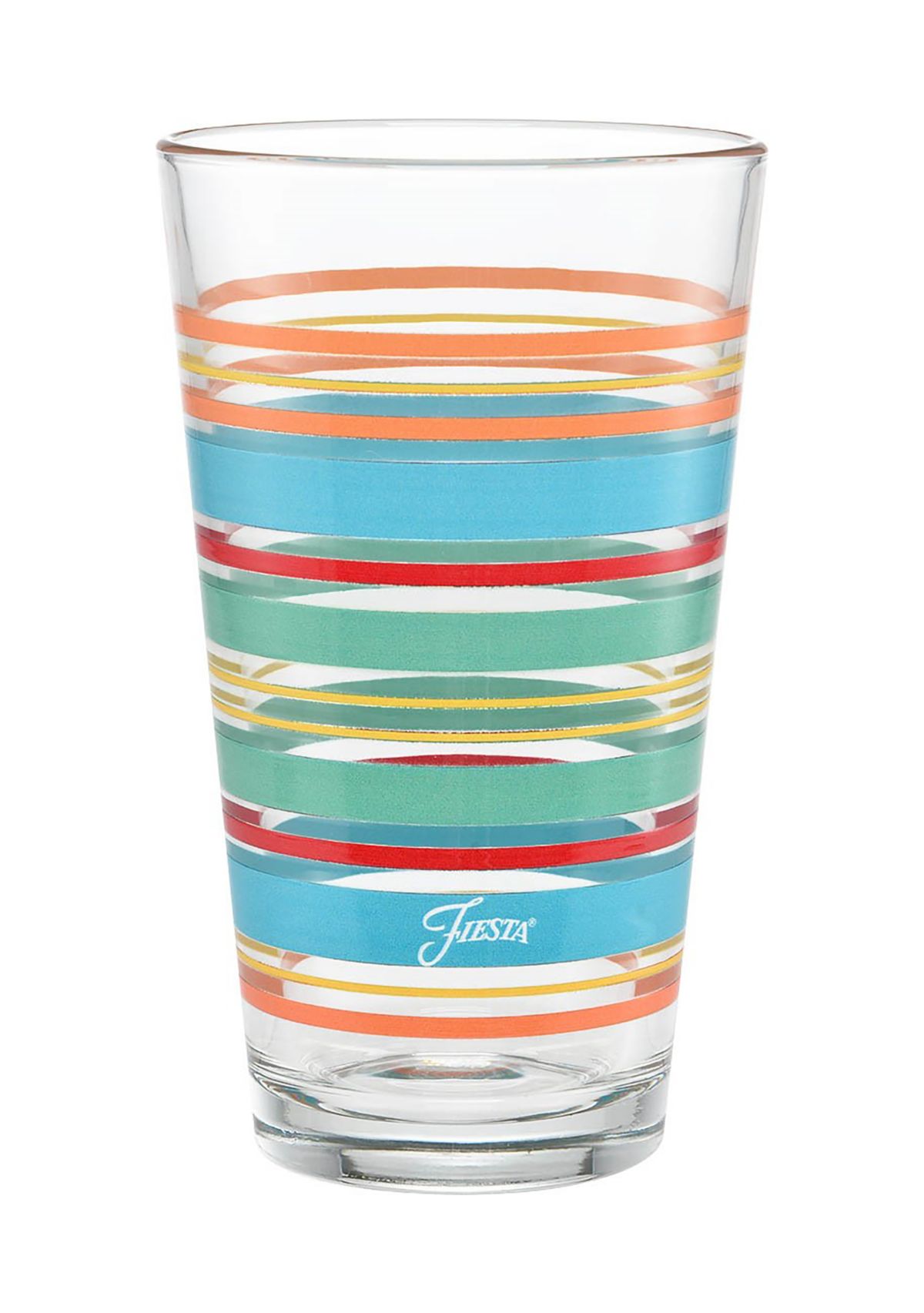  Rainbow Radiance Stripes 16 Ounce Highball Glass