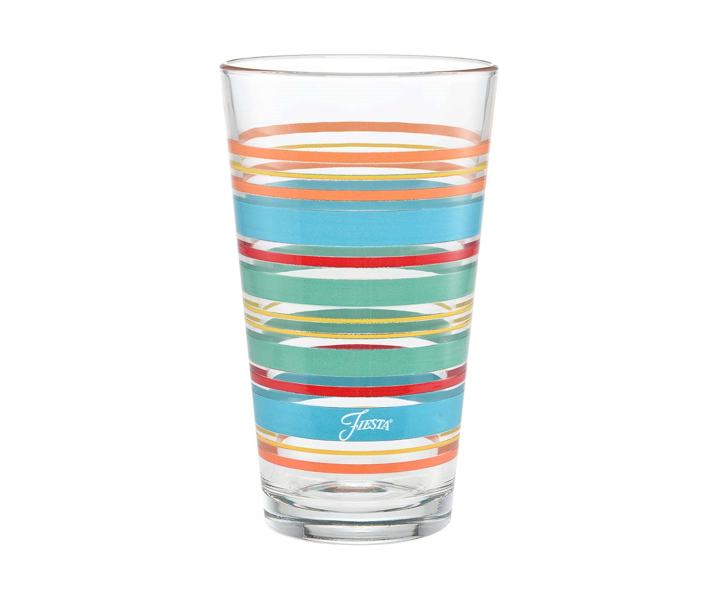  Rainbow Radiance Stripes 16 Ounce Highball Glass